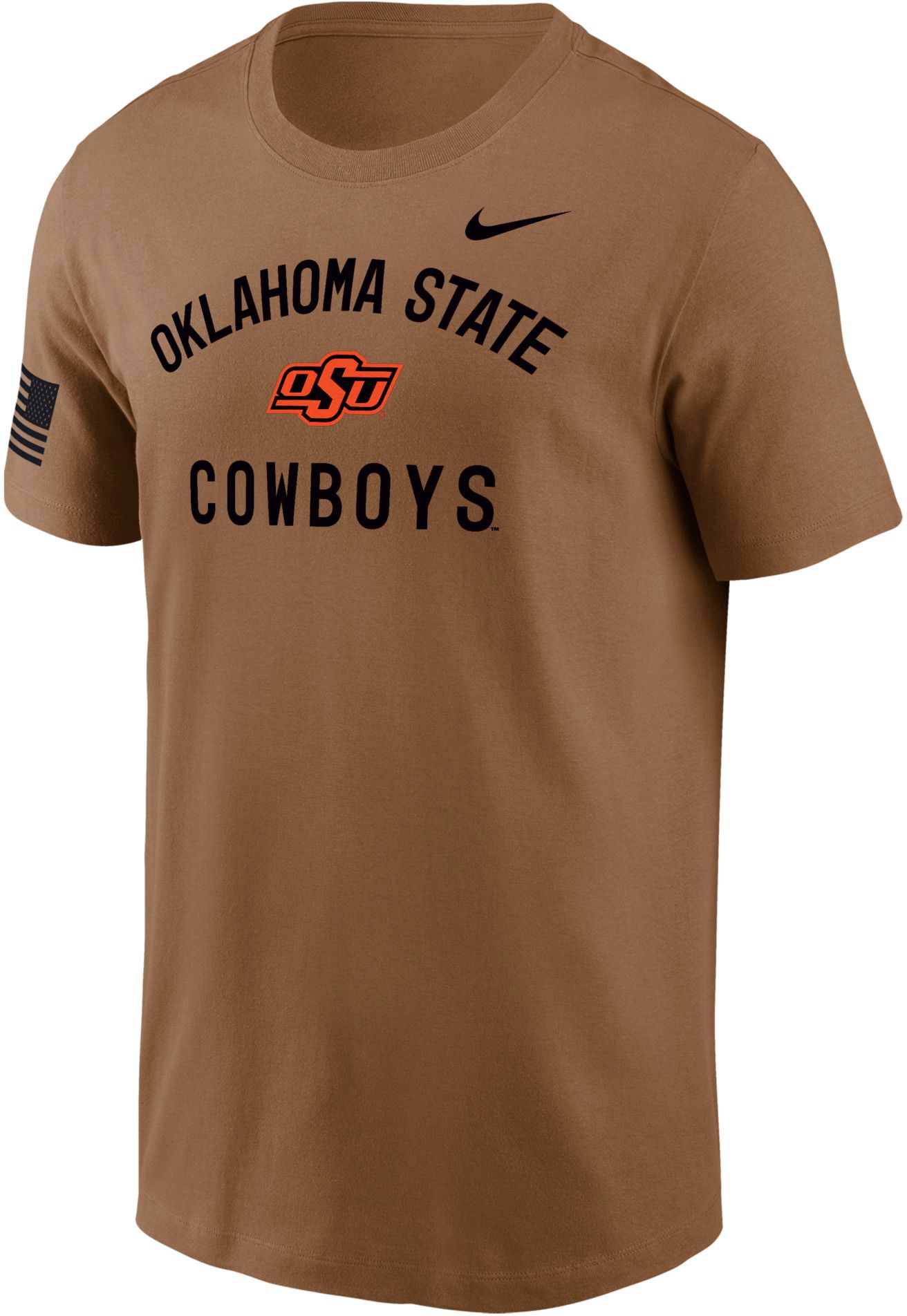 Nike Men's Oklahoma State Cowboys Dri-FIT Military T-Shirt, Small, Brown