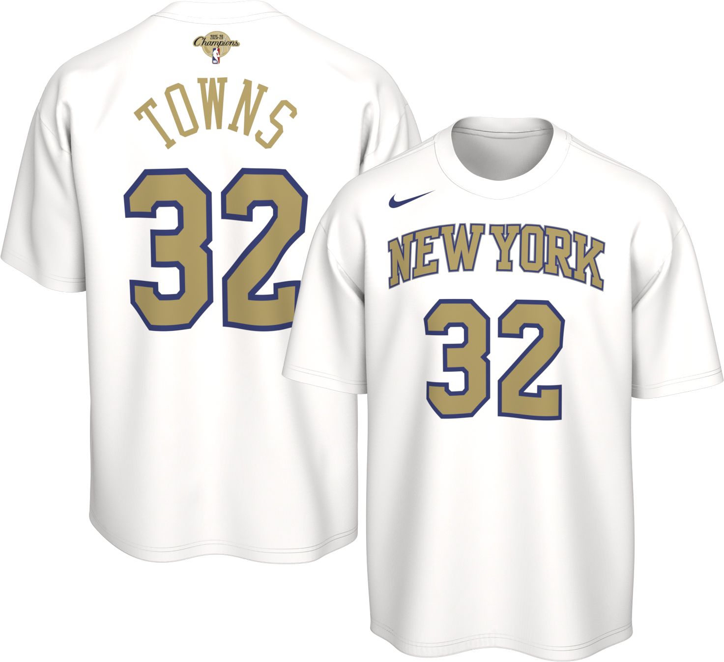 Nike Adult New York Knicks Karl-Anthony Towns Trophy Ring Banner T-Shirt, Men's