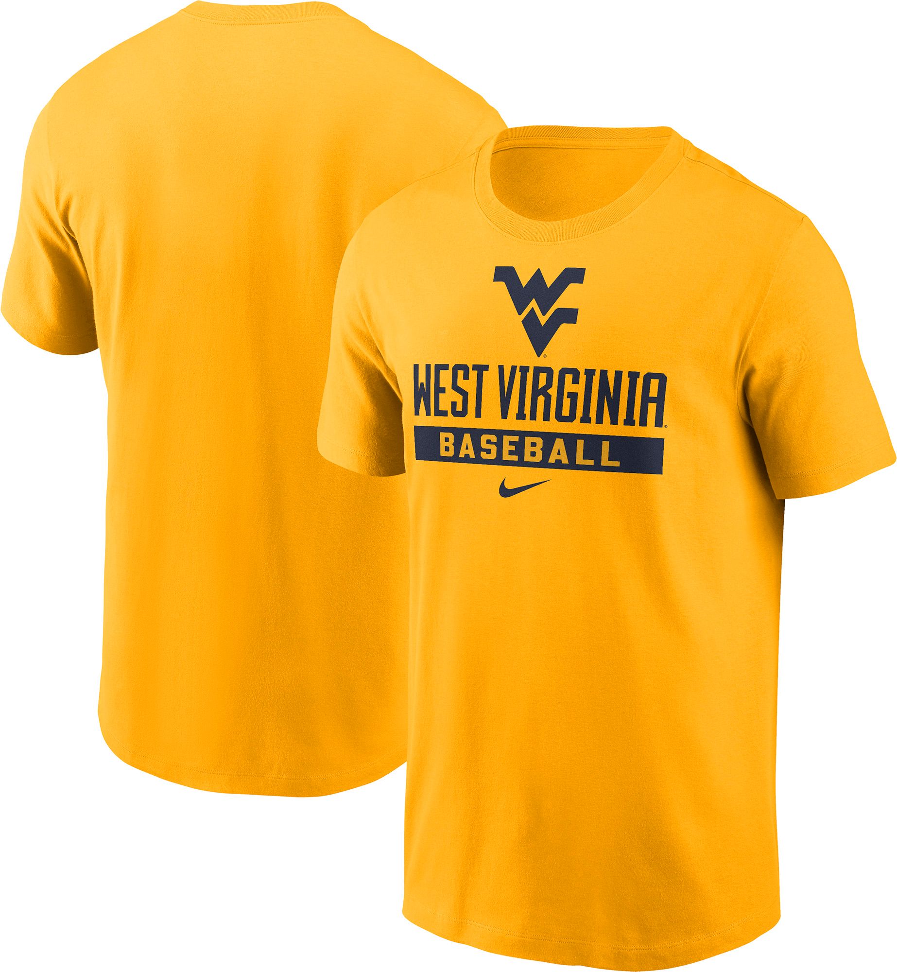 Nike Men's West Virginia Mountaineers University Gold Baseball T-Shirt