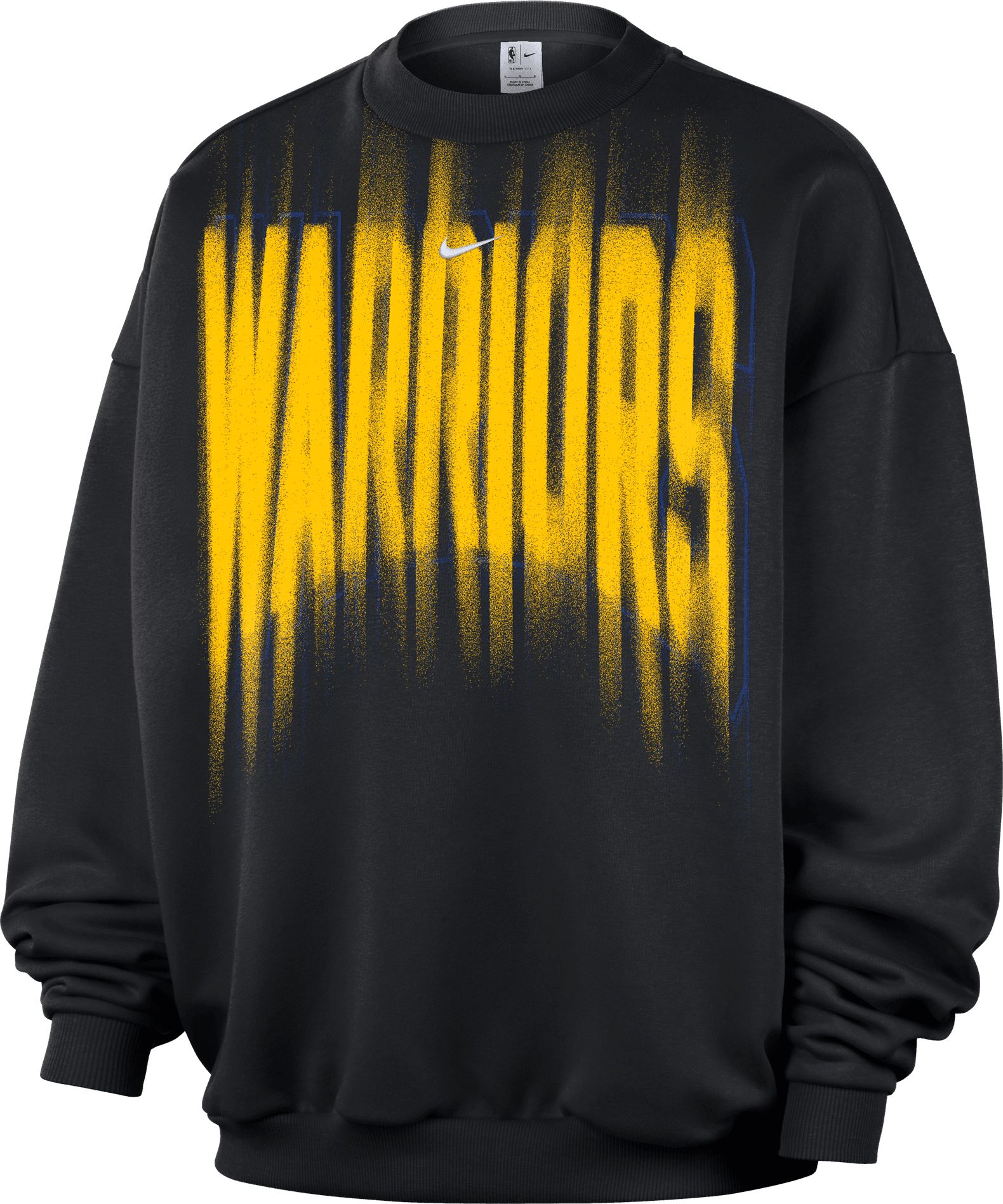 Nike Adult Golden State Warriors Worn With Obsession Standard Issue Game Theater Team Crew Sweatshirt, Men's, Medium, Black
