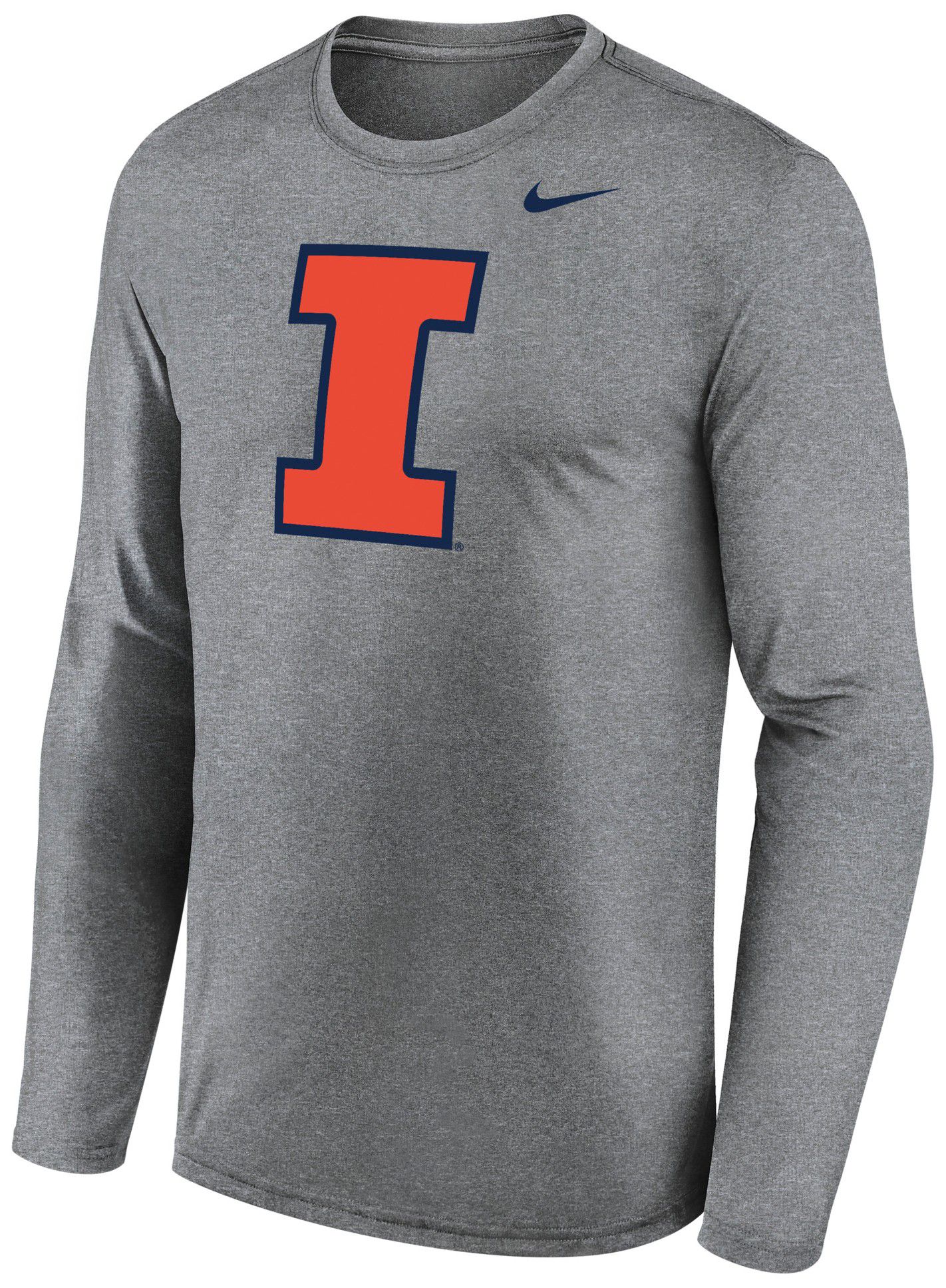 Nike Men's Illinois Fighting Illini Gray Legend Long Sleeve Shirt