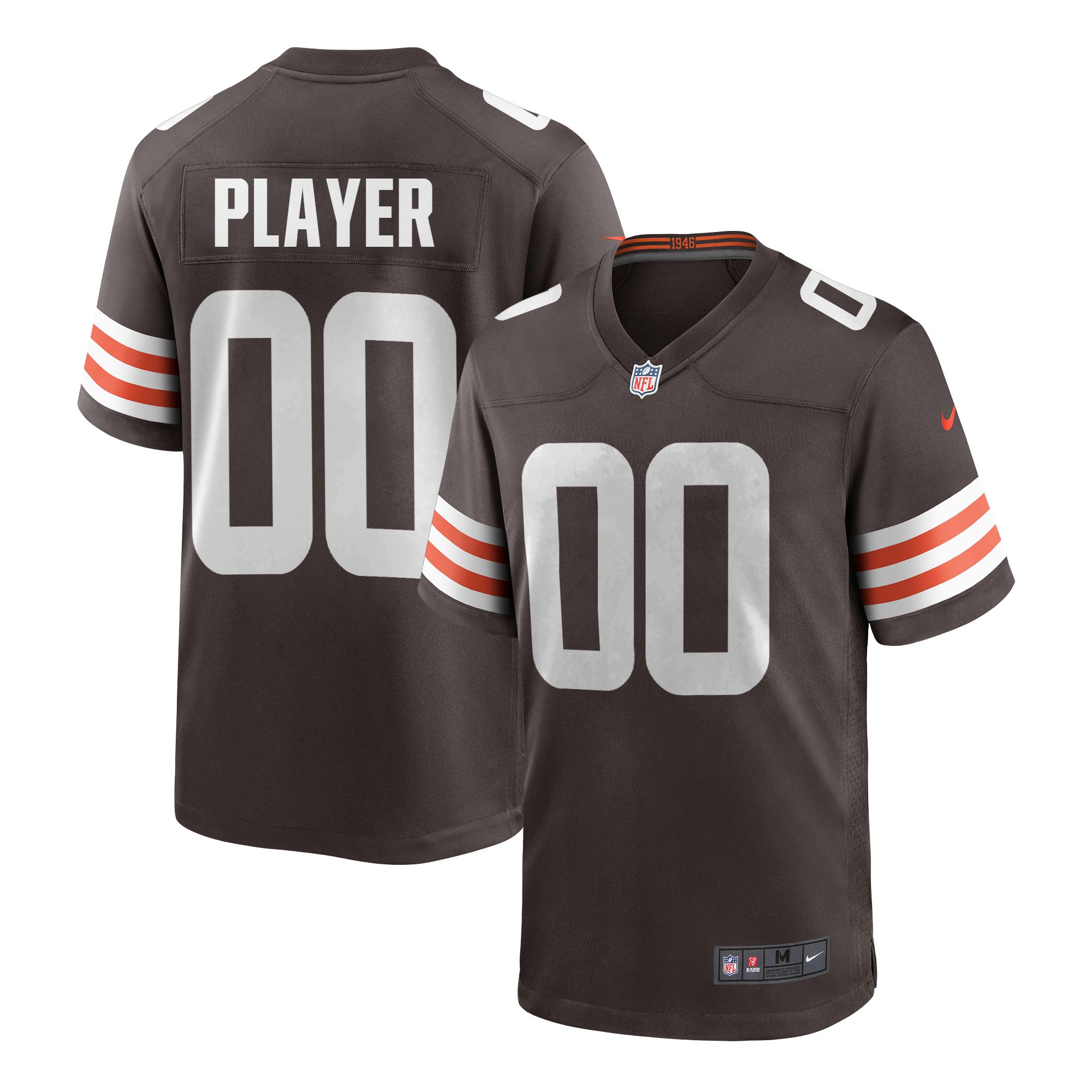 Nike Men's Cleveland Browns Draft Pick #1 Brown Home Game Jersey