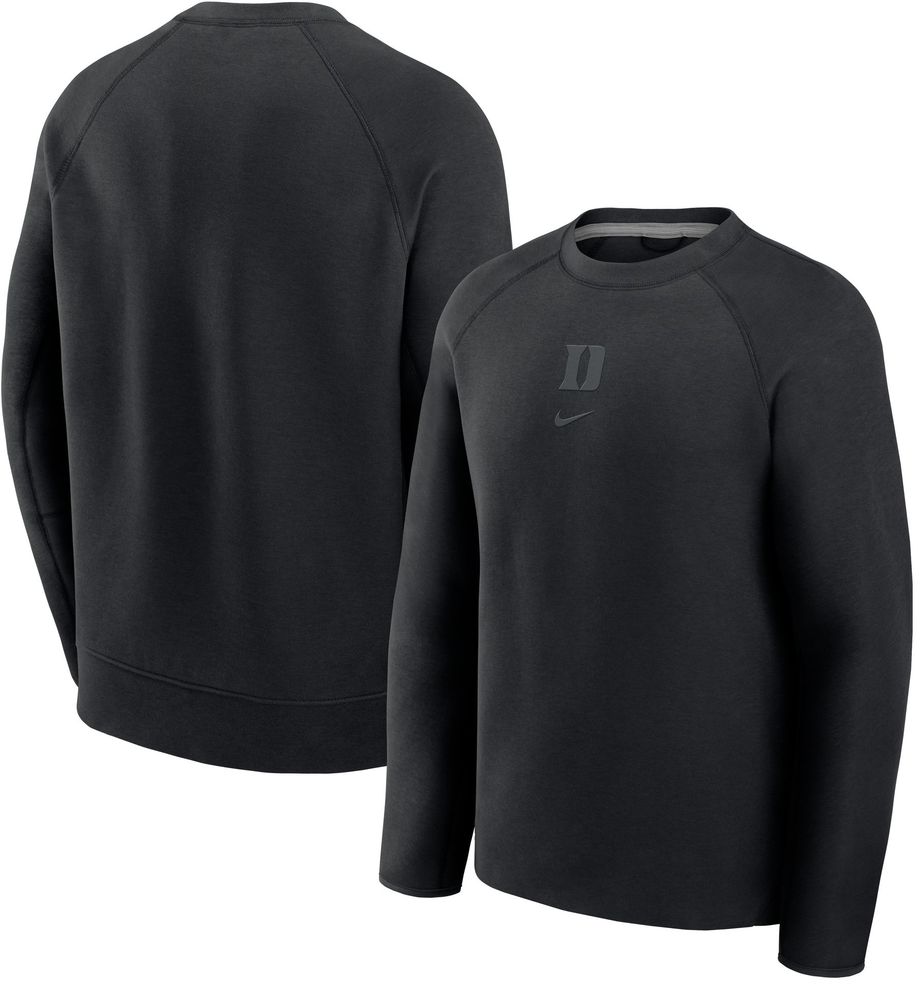 Nike Men's Duke Blue Devils Tech Fleece Crewneck Sweatshirt, Large, Black
