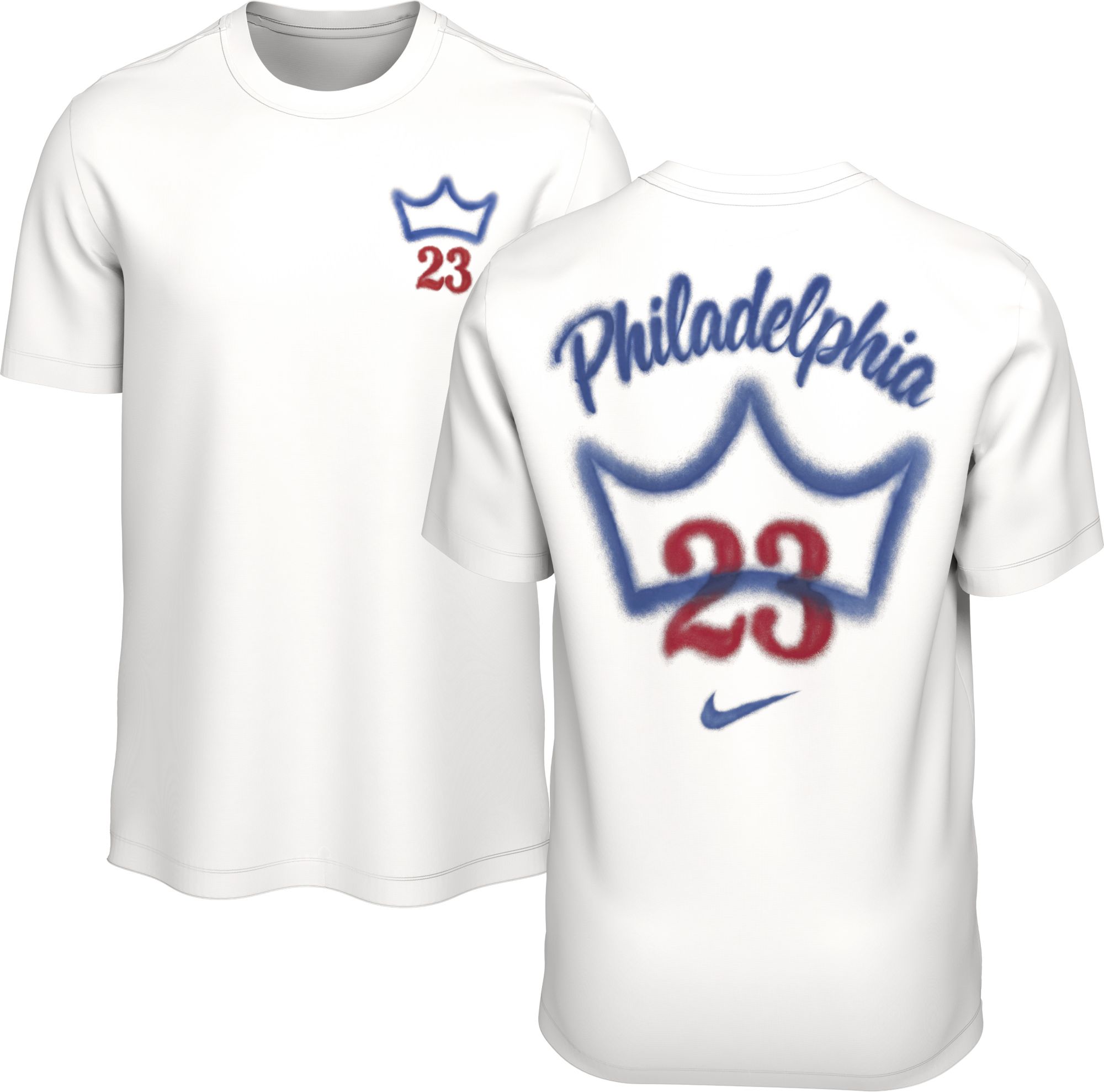 Nike Men's Philadelphia 76ers James Crown T-Shirt, Medium, White