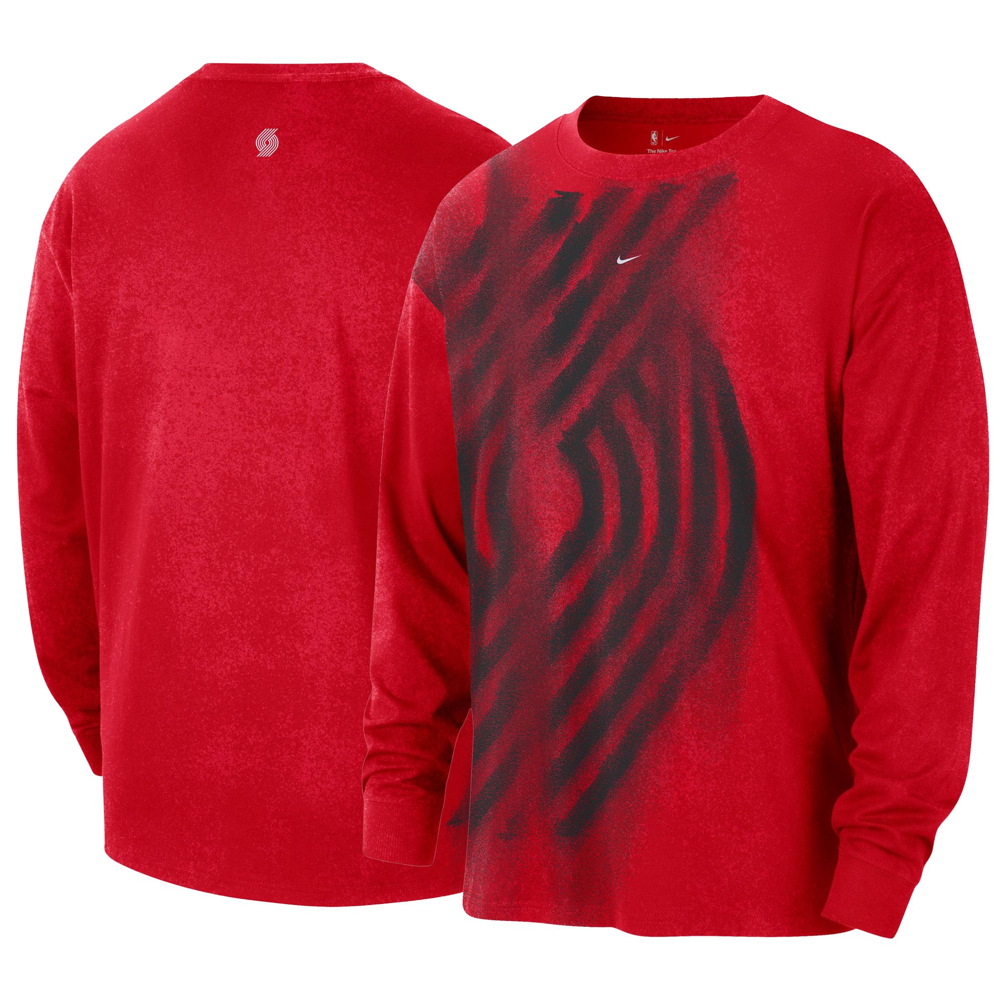 Nike Adult Portland Trail Blazers Worn With Obsession Essential Game Theater Anthem Long Sleeve Shirt, Men's, Medium, Red