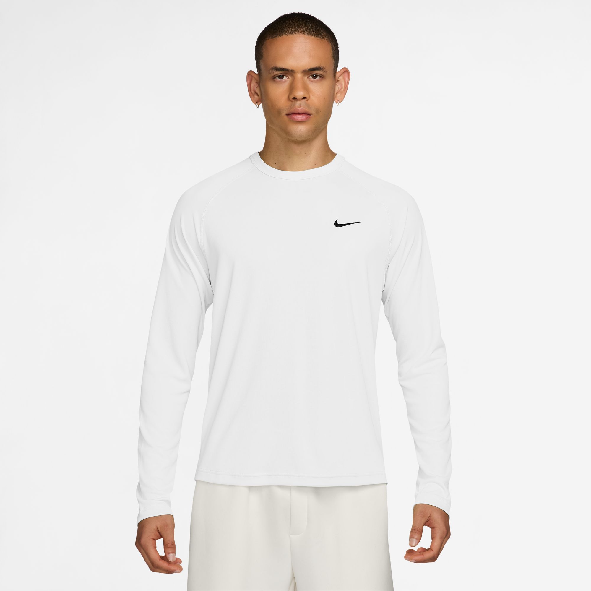Nike Men's Flex Dri-FIT Long-Sleeve Training Top, Large, White