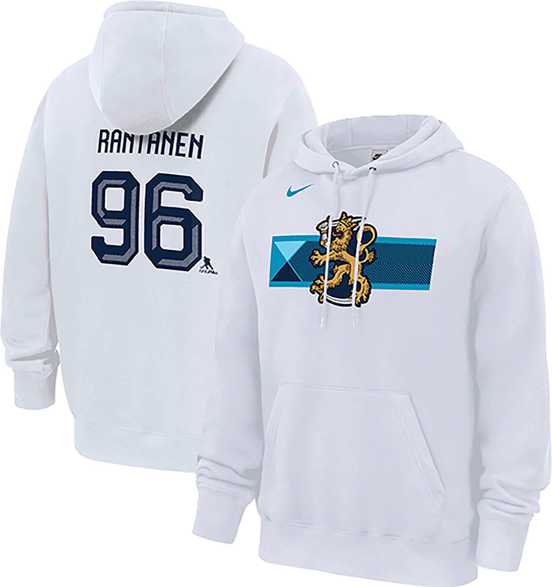 Nike Men's Team Finland White Mikko Rantanen #96 Pullover Hoodie