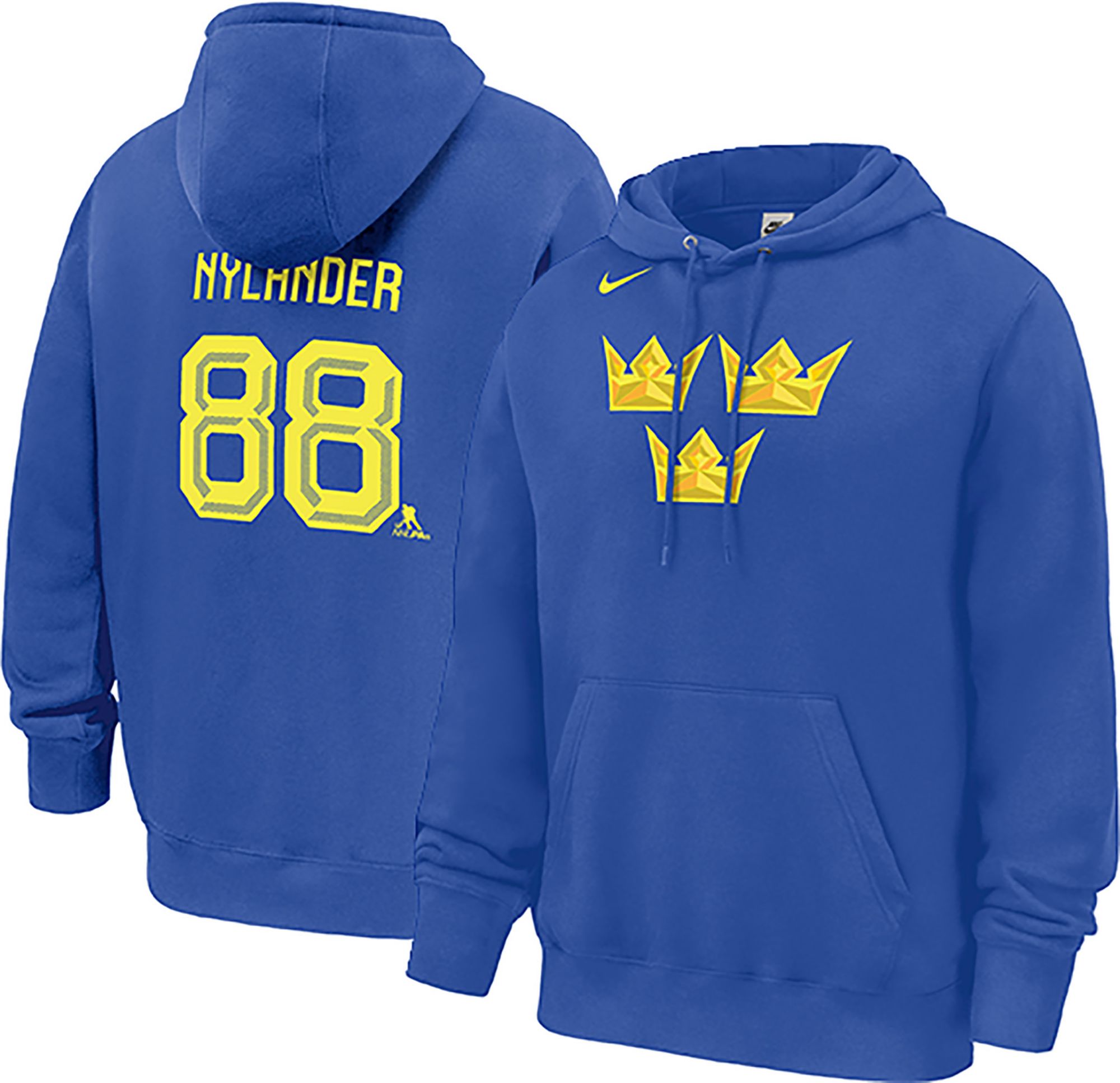 Nike Men's Olympics Sweden Hockey Blue William Nylander #88 Pullover Hoodie