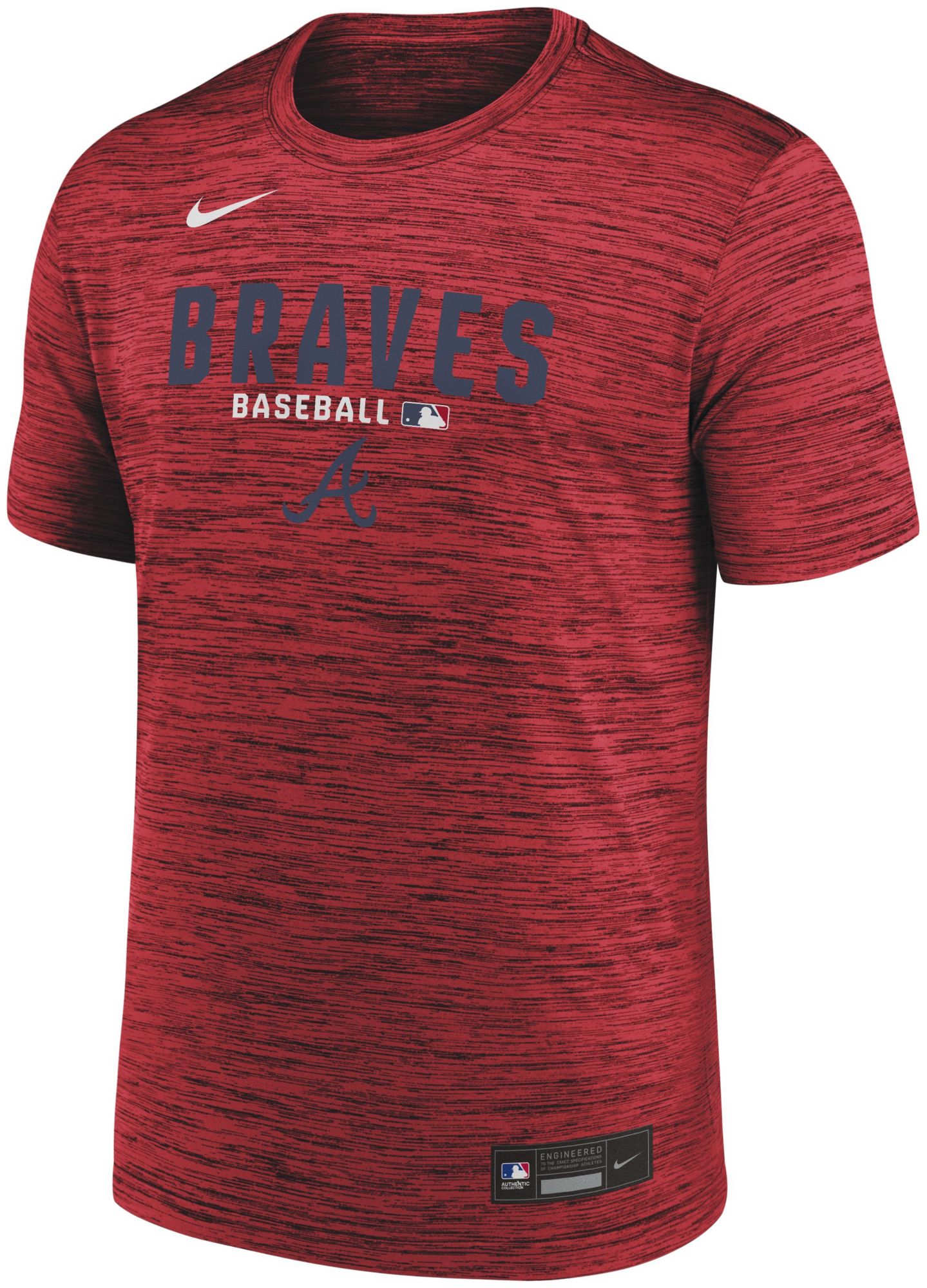 Nike Men's Atlanta Braves Red Authentic Velocity T-Shirt