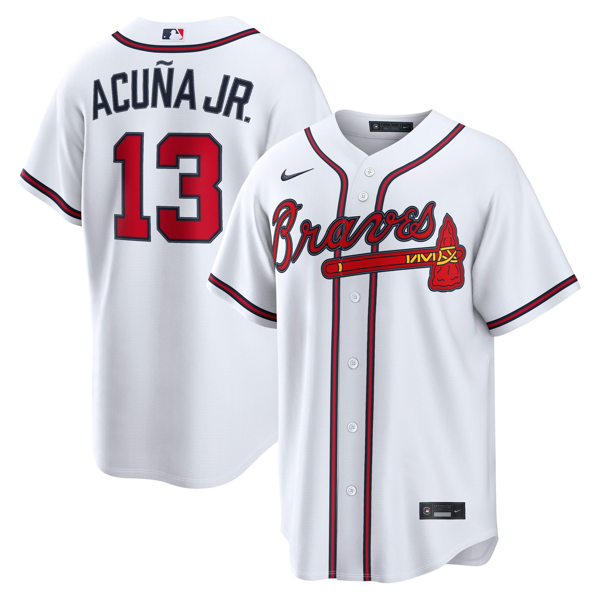 Nike Men's Atlanta Braves Ronald Acuña Jr Home Replica Jersey