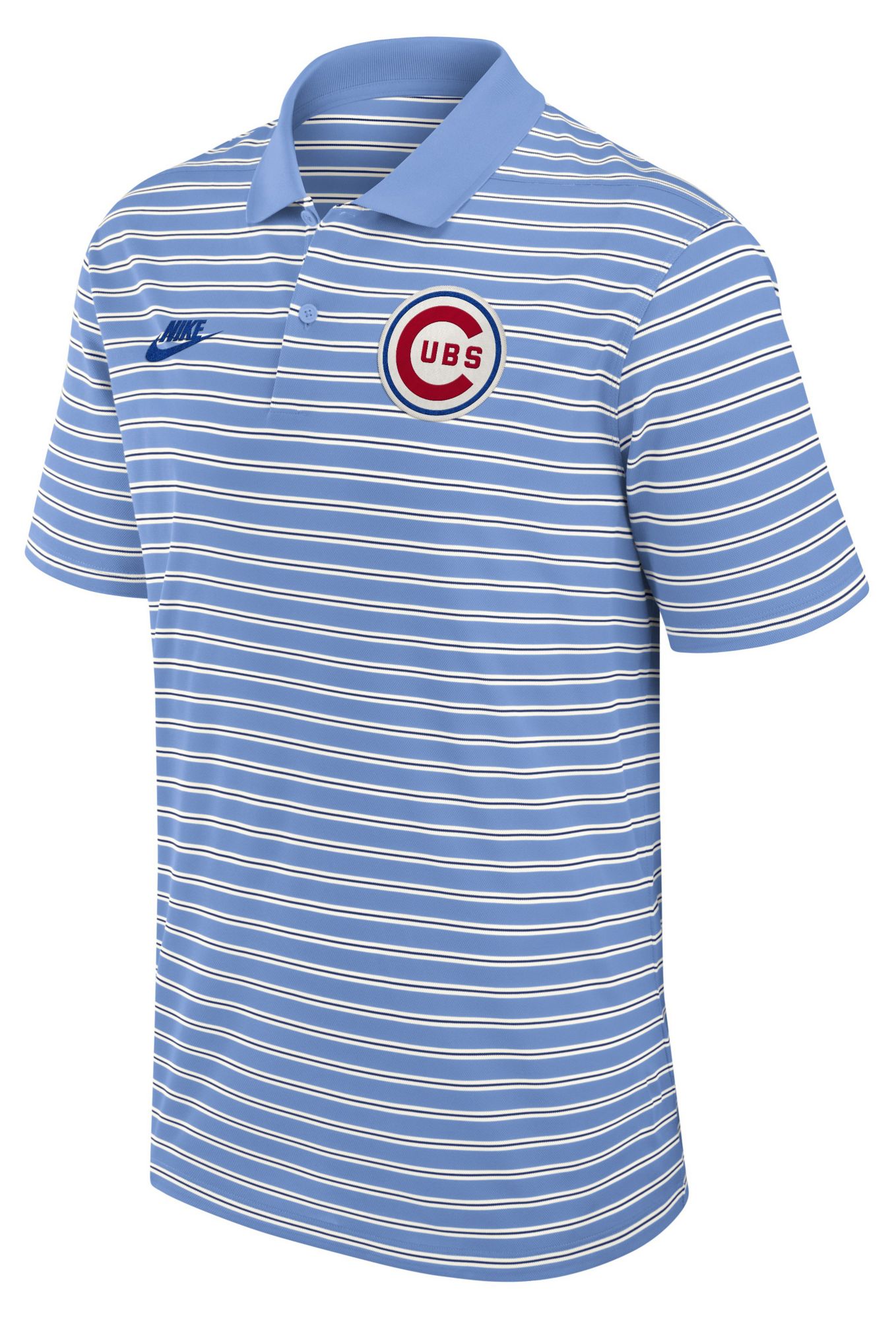 Nike Men's Chicago Cubs Blue Victory Striped Cooperstown Polo