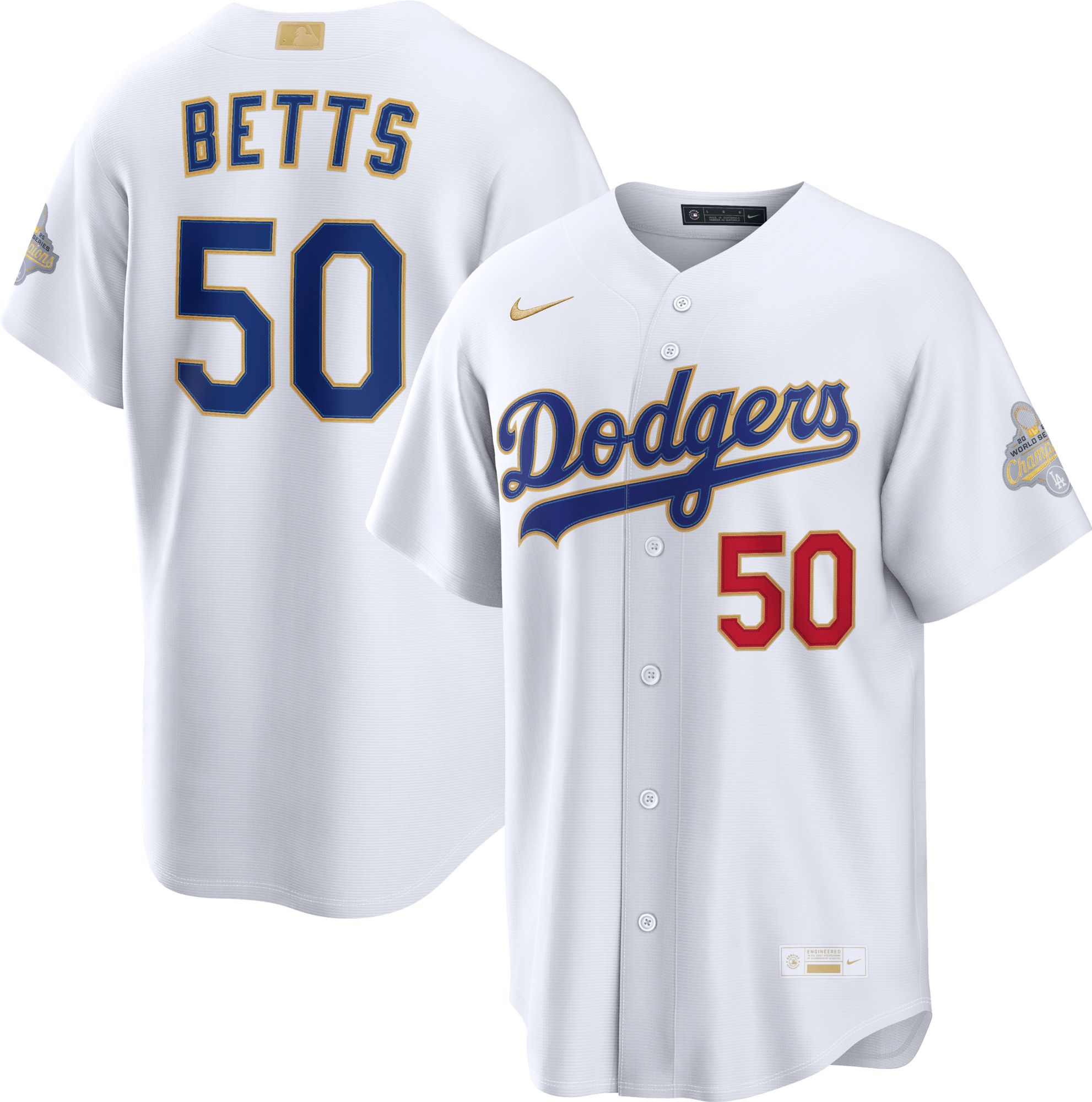 Nike Men's Los Angeles Dodgers Mookie Betts #50 2026 Gold Collection Jersey