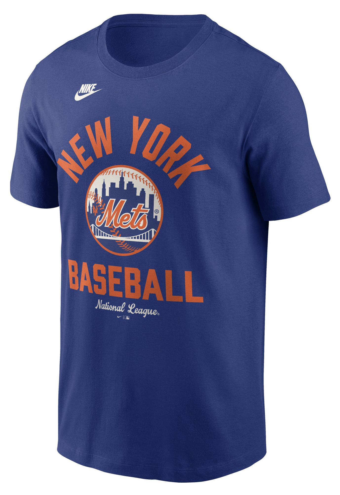 Nike Men's New York Mets Blue Arch Logo Cooperstown T-Shirt