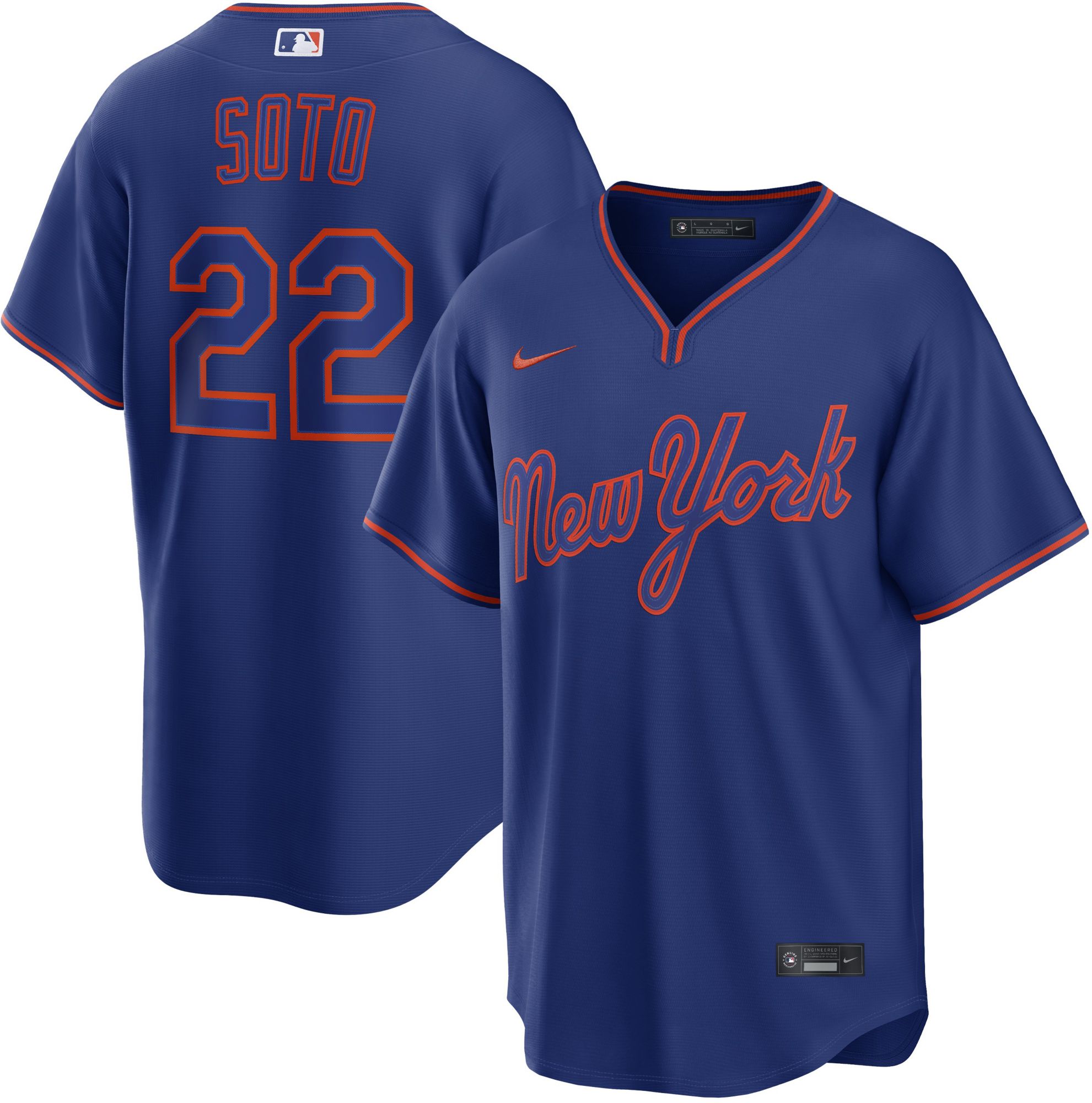 Nike Men's New York Mets Blue Juan Soto #22 Alternate Replica Jersey