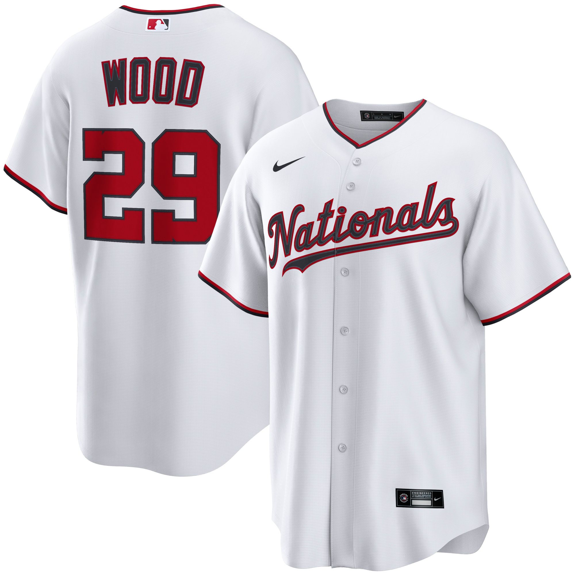 Nike Men's Washington Nationals James Wood #29 Replica Home Jersey
