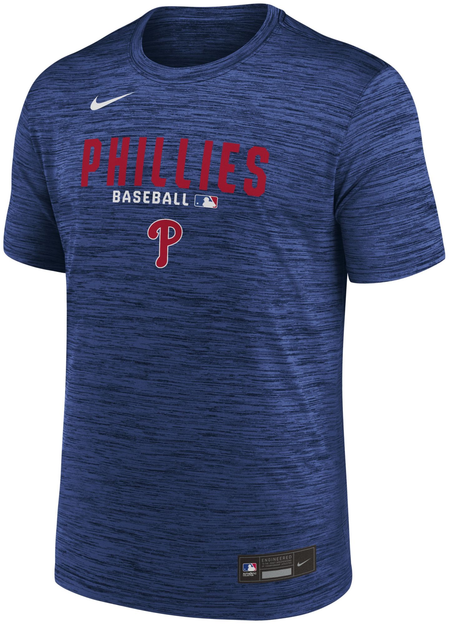 Nike Men's Philadelphia Phillies Blue Authentic Velocity T-Shirt
