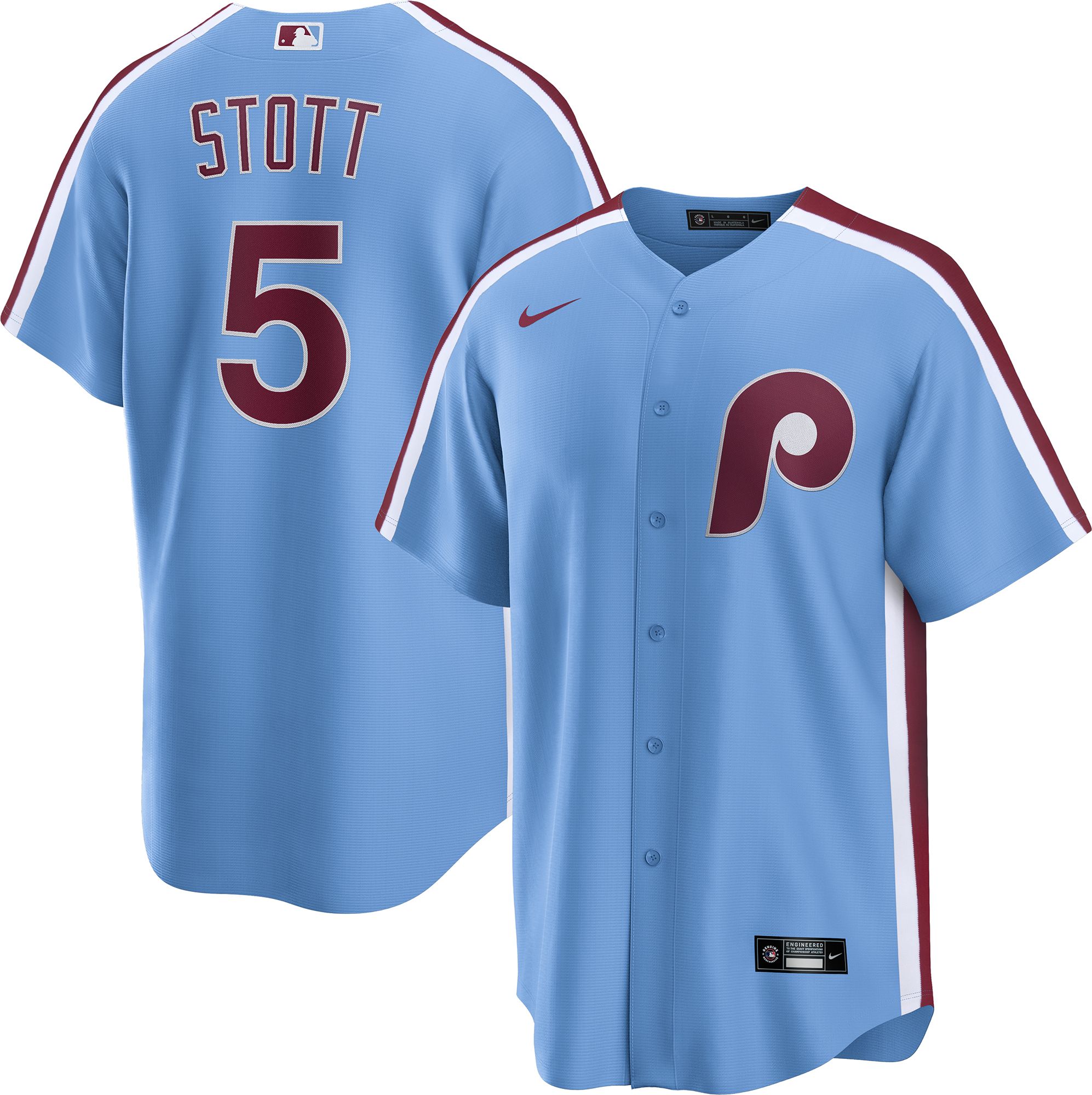Nike Men's Philadelphia Phillies Blue Bryson Stott #5 Alternate Replica Jersey