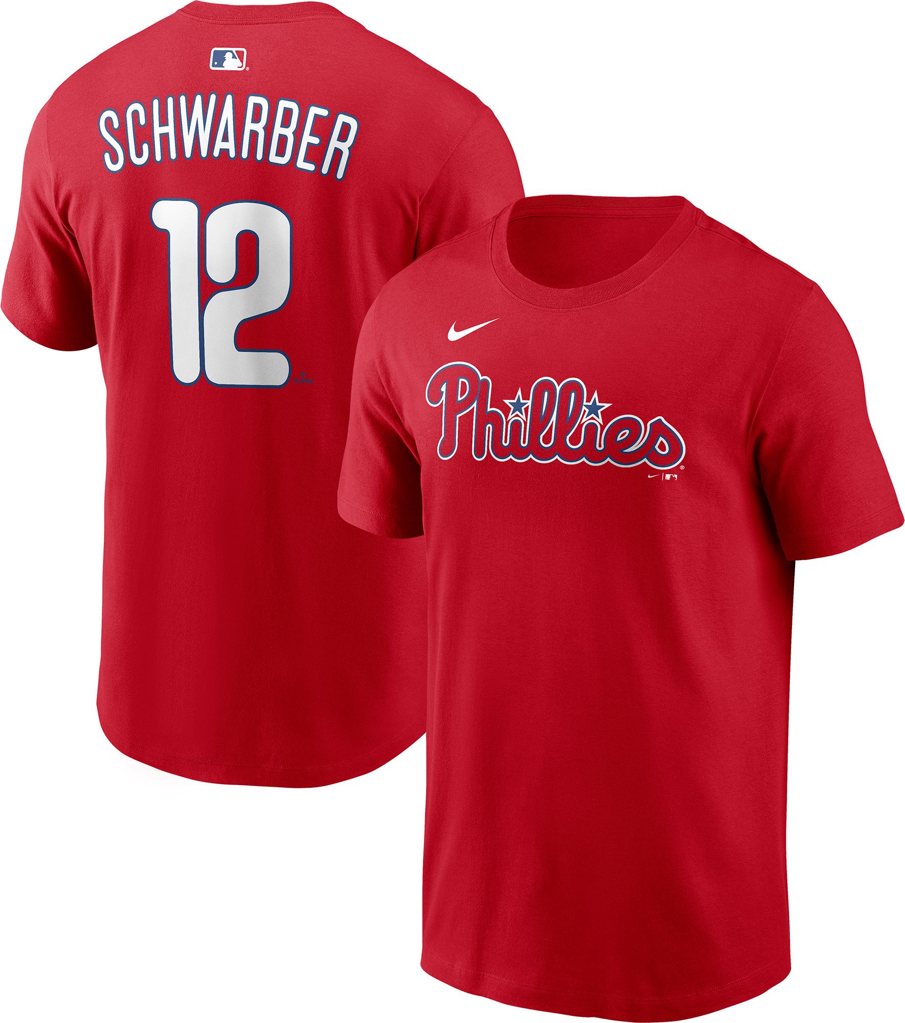 Nike Men's Philadelphia Phillies Kyle Schwarber #12 Red Home T-Shirt