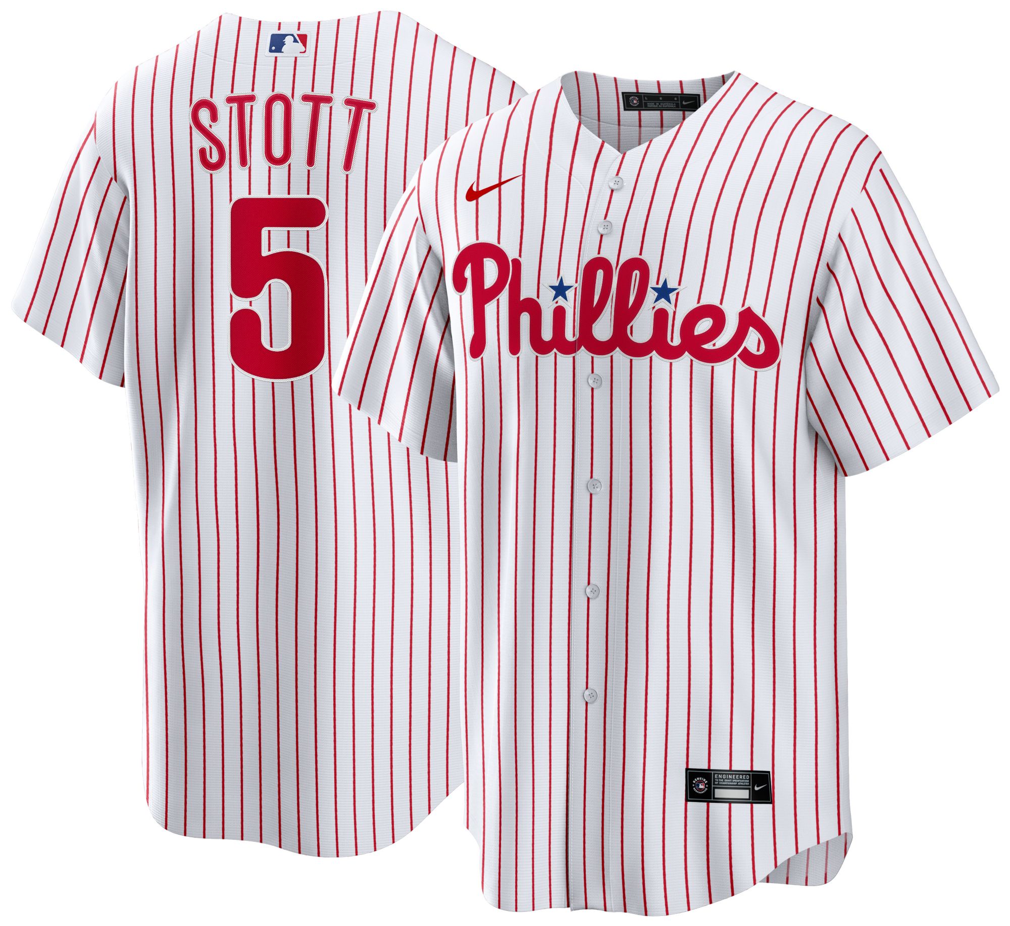 Nike Men's Philadelphia Phillies White Bryson Stott #5 Home Replica Jersey