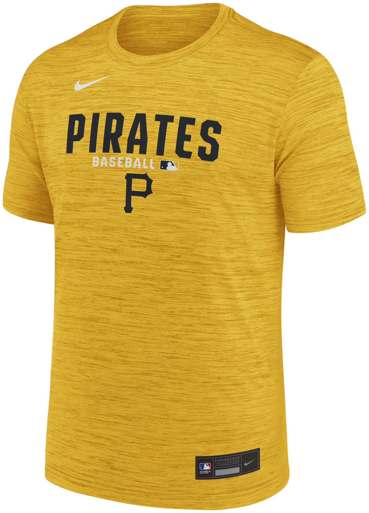 Nike Men's Pittsburgh Pirates Yellow Authentic Velocity T-Shirt