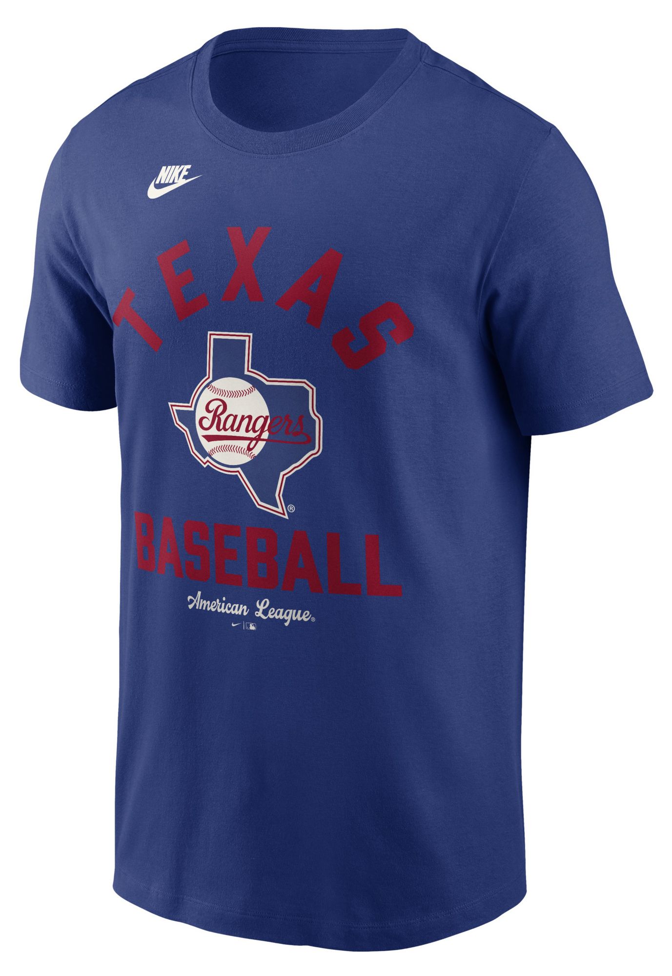 Nike Men's Texas Rangers Blue Arch Logo Cooperstown T-Shirt