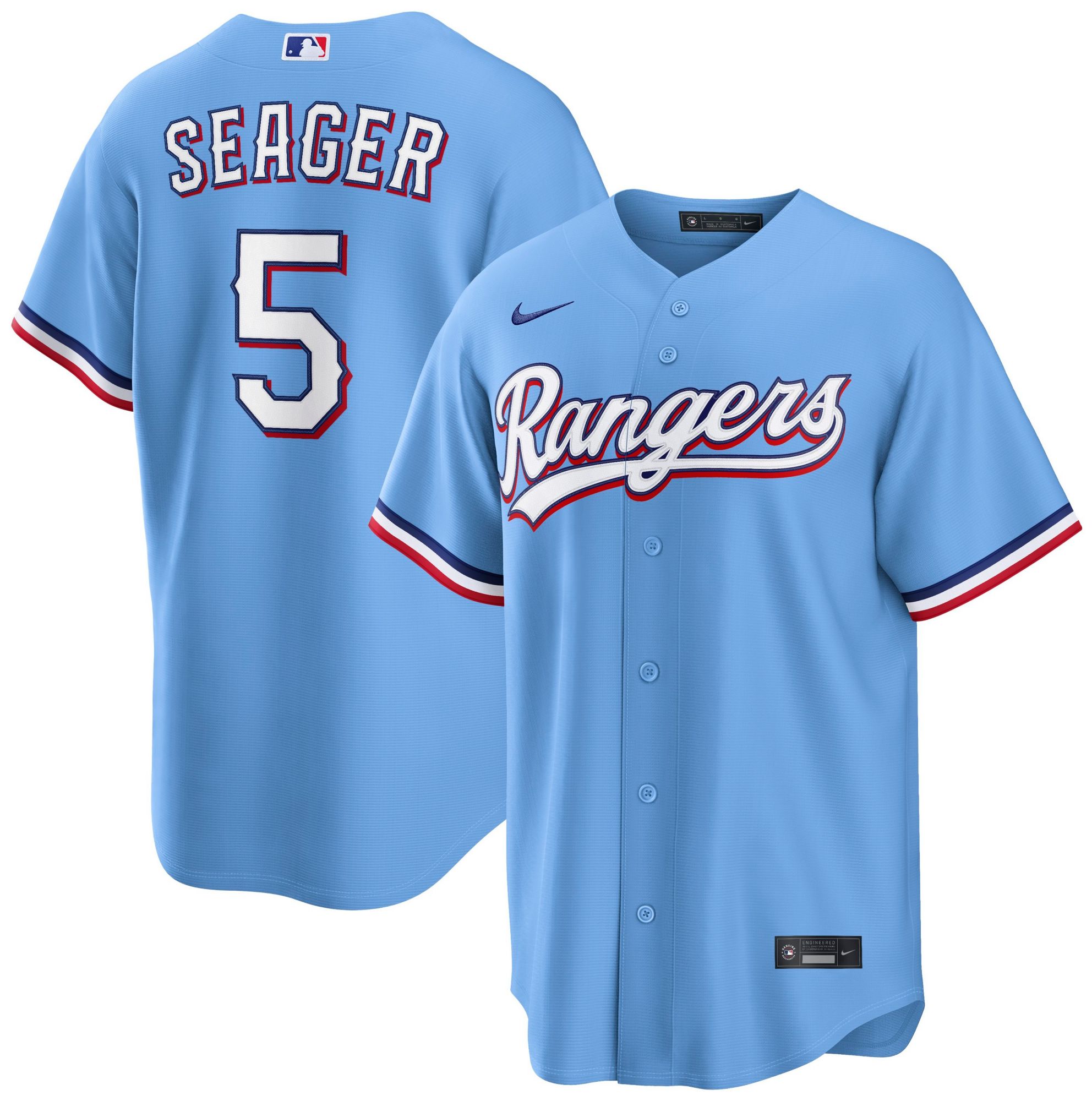 Nike Men's Texas Rangers Blue Corey Seager #5 Alternate Replica Jersey