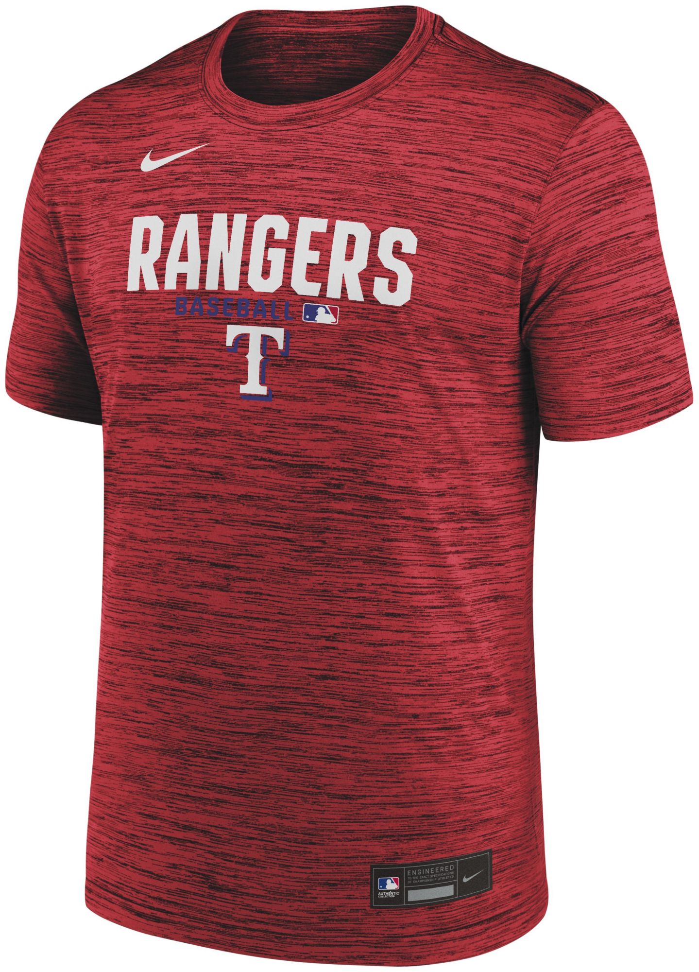 Nike Men's Texas Rangers Red Authentic Velocity T-Shirt