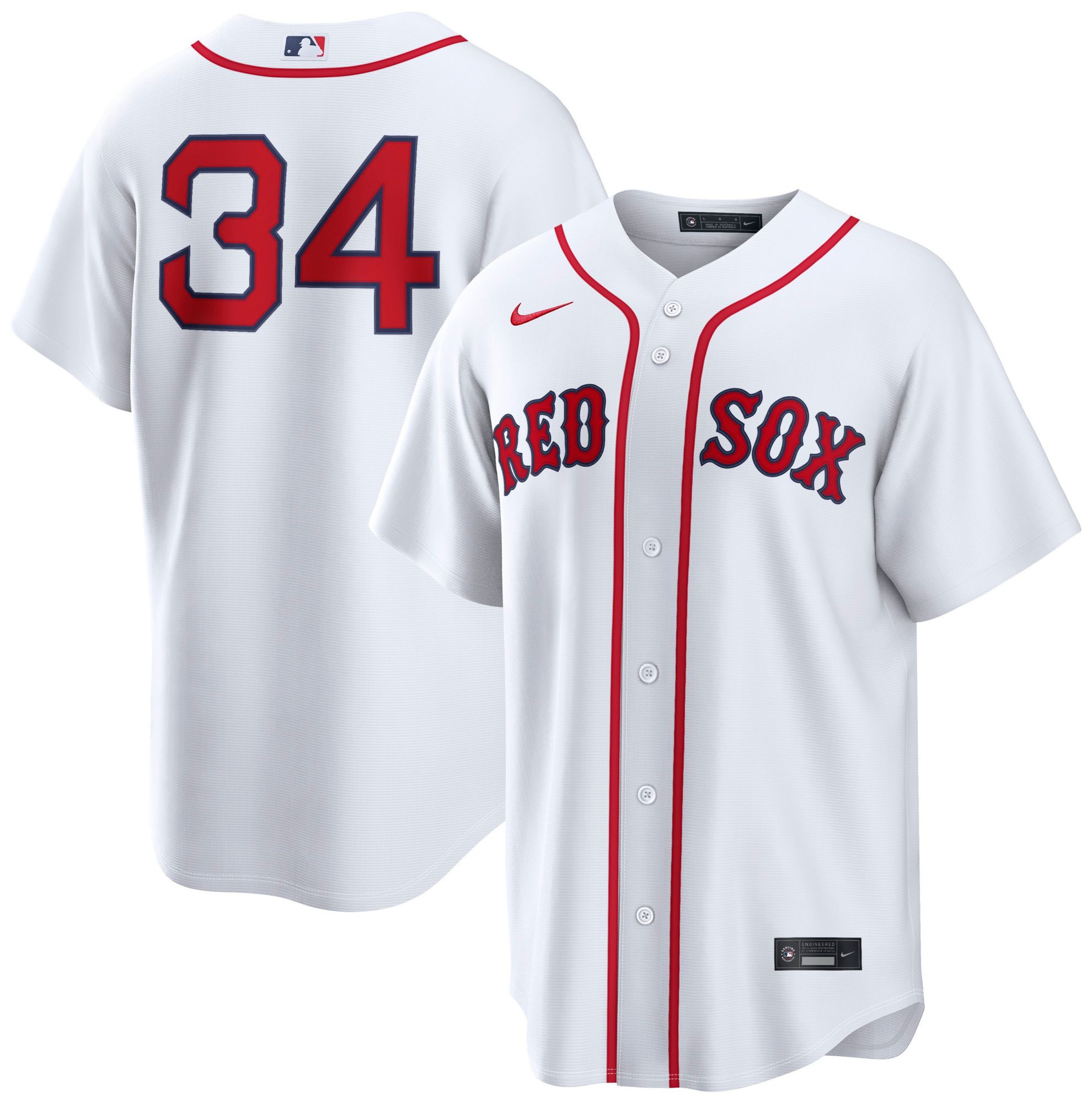 Nike Men's Boston Red Sox White David Ortiz #34 Home Replica Jersey
