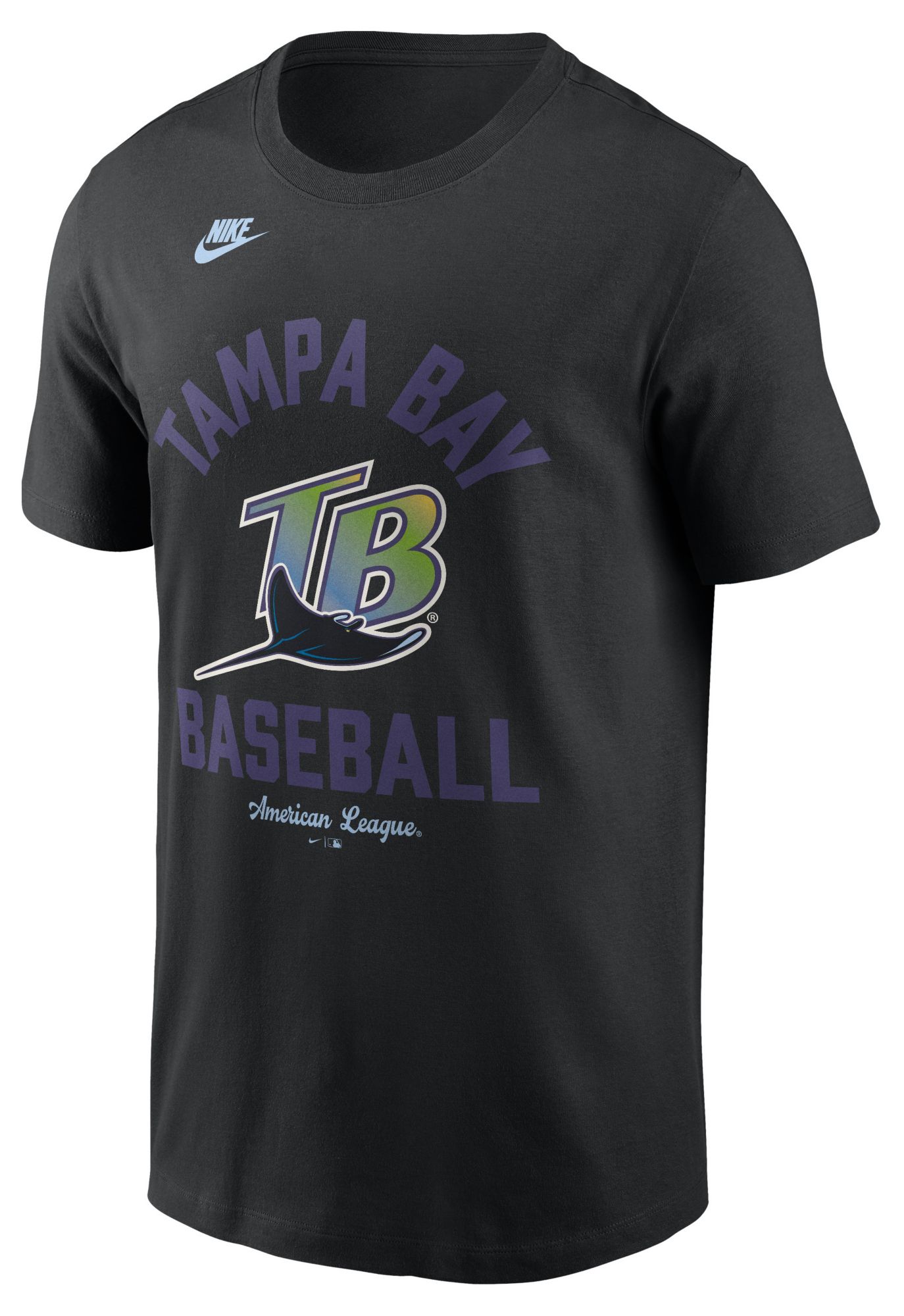 Nike Men's Tampa Bay Rays Black Arch Logo Cooperstown T-Shirt