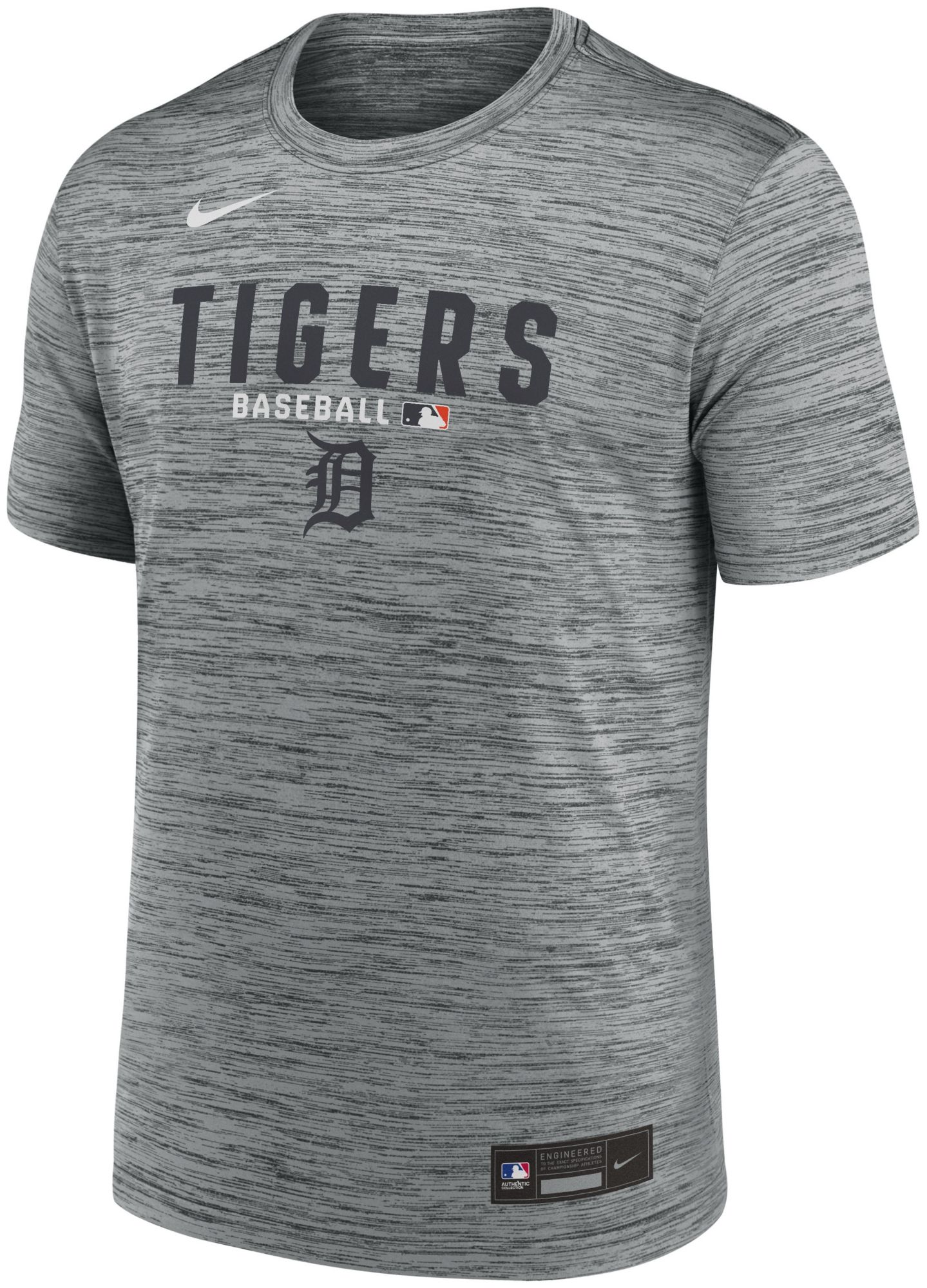 Nike Men's Detroit Tigers Gray Authentic Velocity T-Shirt