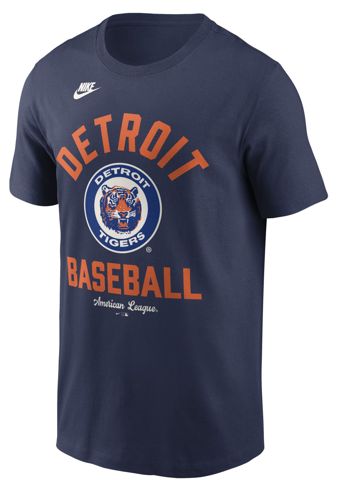 Nike Men's Detroit Tigers Navy Arch Logo Cooperstown T-Shirt