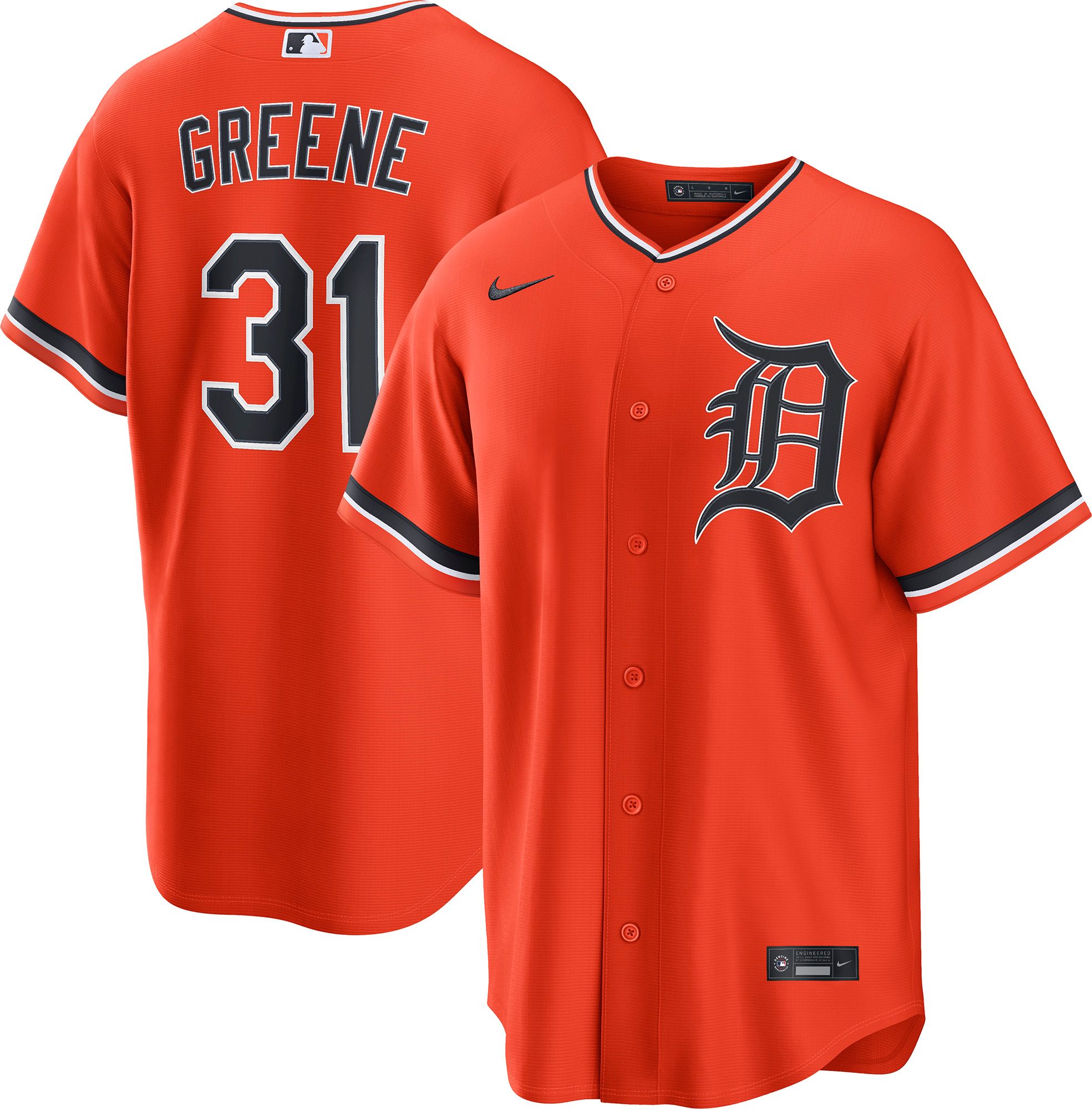 Nike Adult Detroit Tigers Riley Greene #31 Replica Alternate 2 Jersey