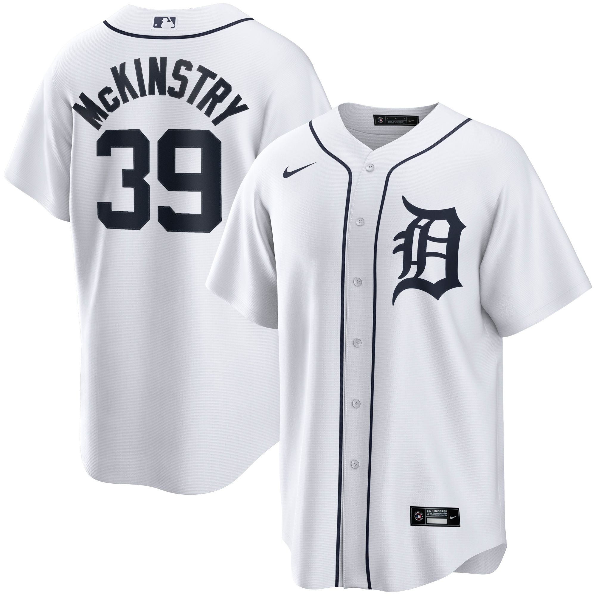 Nike Men's Detroit Tigers Zach McKinstry #39 White Home Replica Jersey