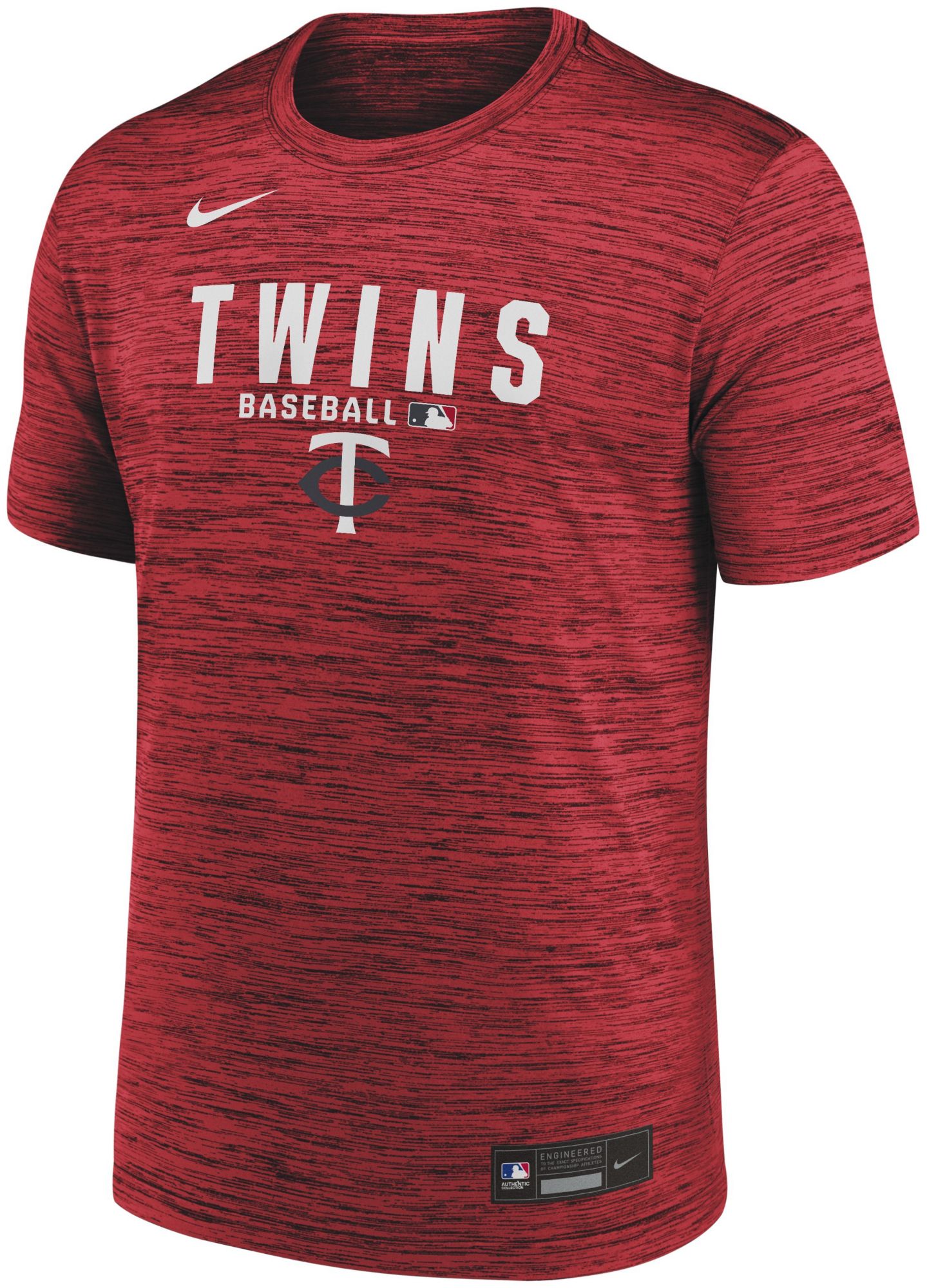 Nike Men's Minnesota Twins Red Authentic Velocity T-Shirt