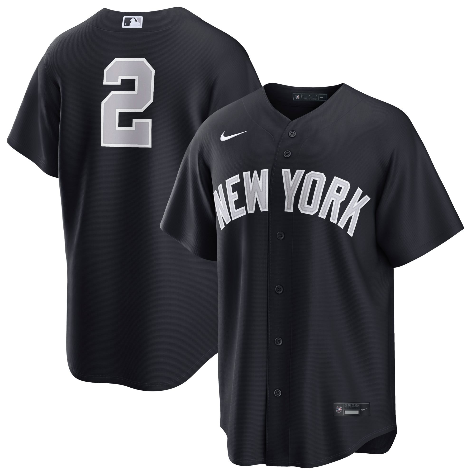 Nike Men's New York Yankees Blue Derek Jeter #2 Cooperstown Alternate Replica Jersey