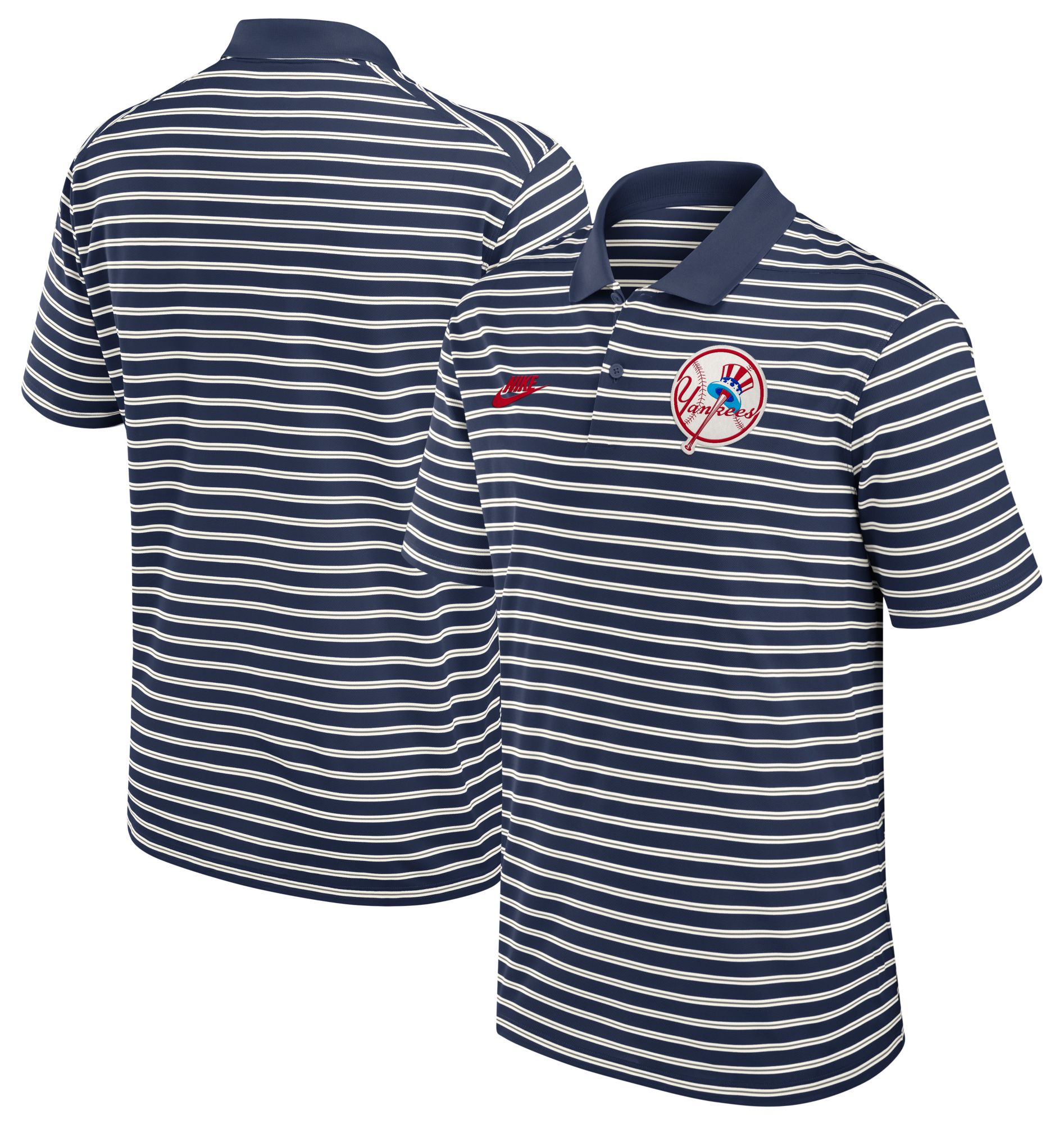 Nike Men's New York Yankees Navy Victory Striped Cooperstown Polo