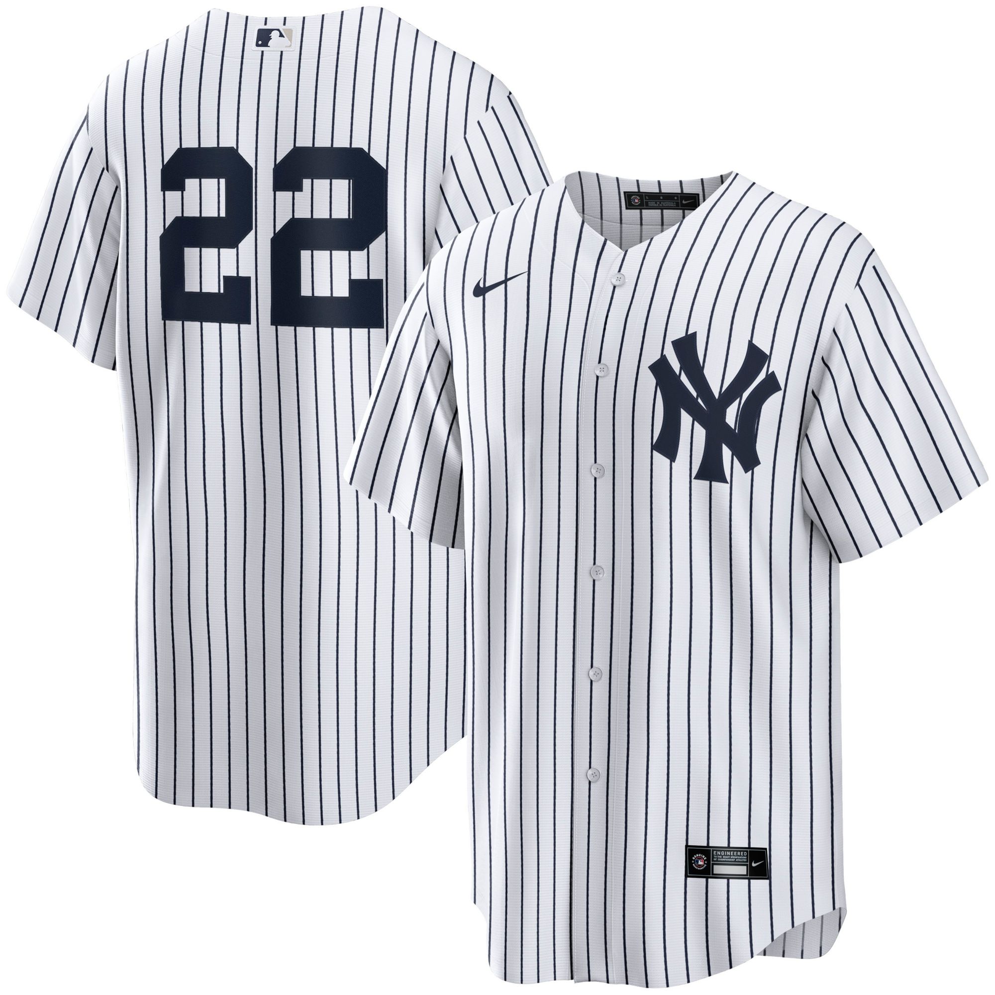 Nike Men's New York Yankees Ben Rice #22 White Home Replica Jersey