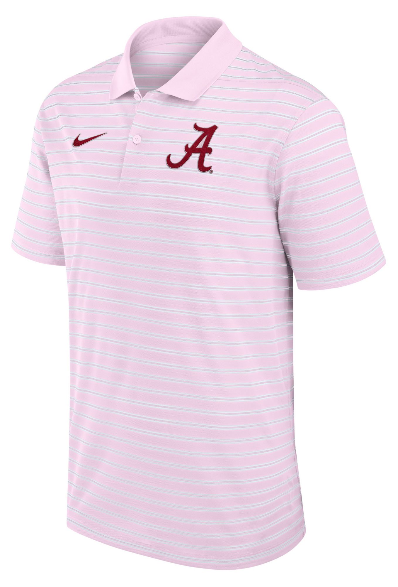 Nike Men's Alabama Crimson Tide Pink Country Club Striped Polo