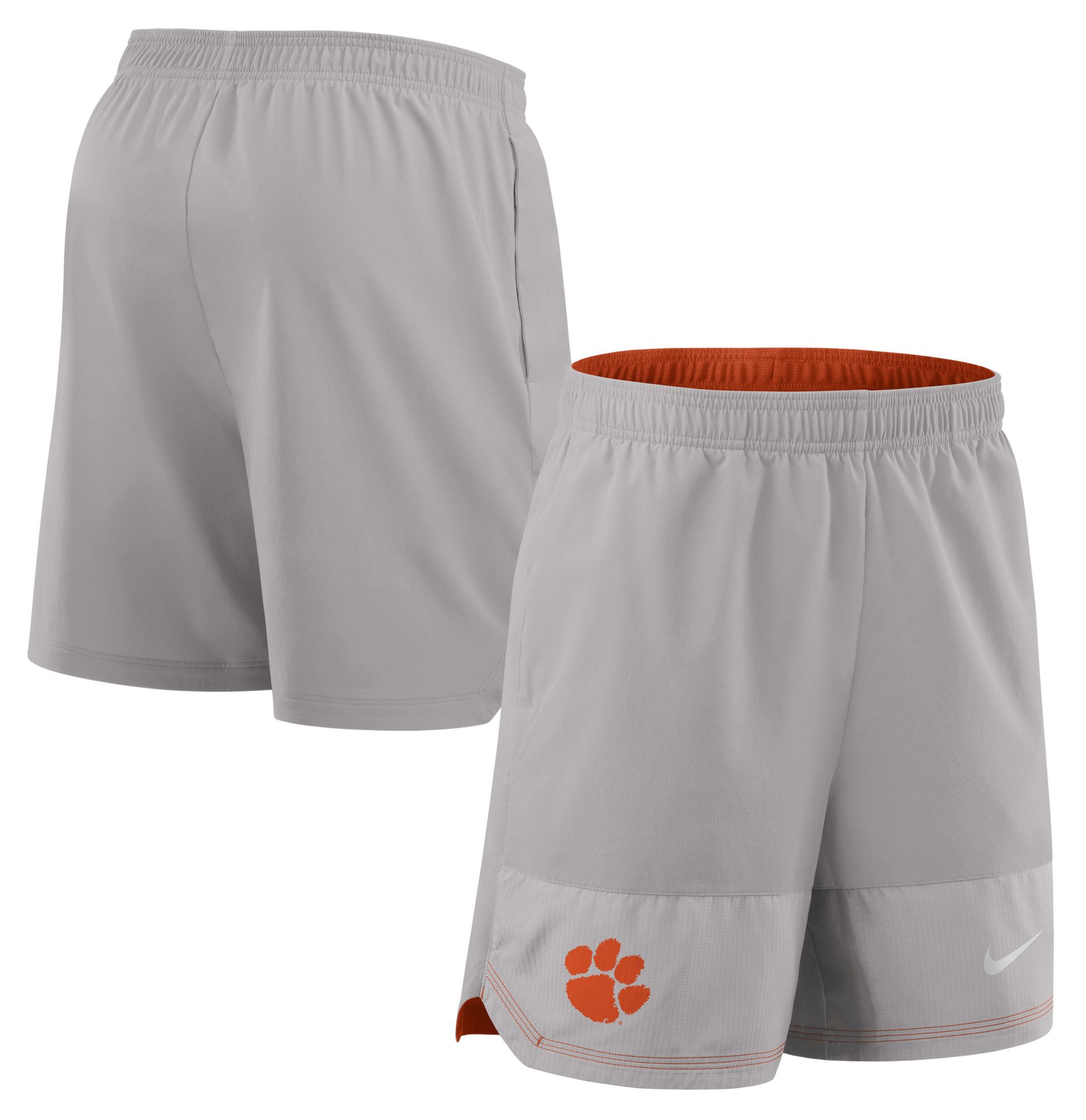 Nike Men's Clemson Tigers Grey Dri-Fit Woven Shorts