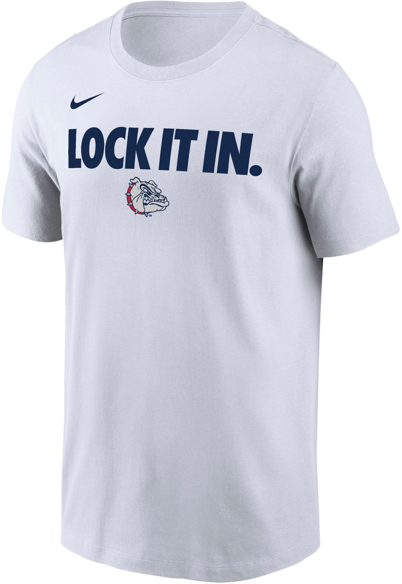 Nike Adult Gonzaga Bulldogs 'Lock It In.' White Bench T-Shirt