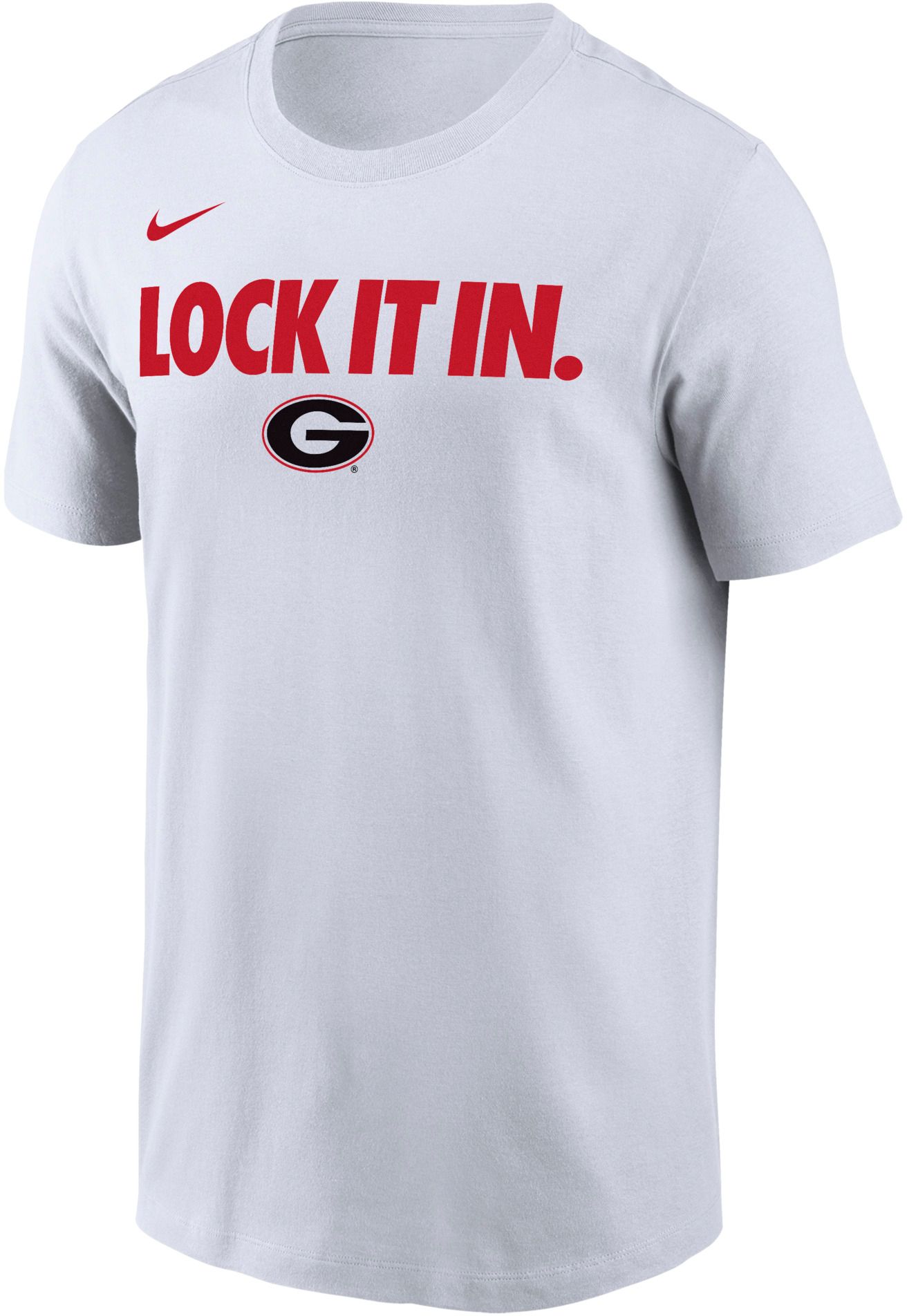 Nike Adult Georgia Bulldogs 'Lock It In.' White Bench T-Shirt