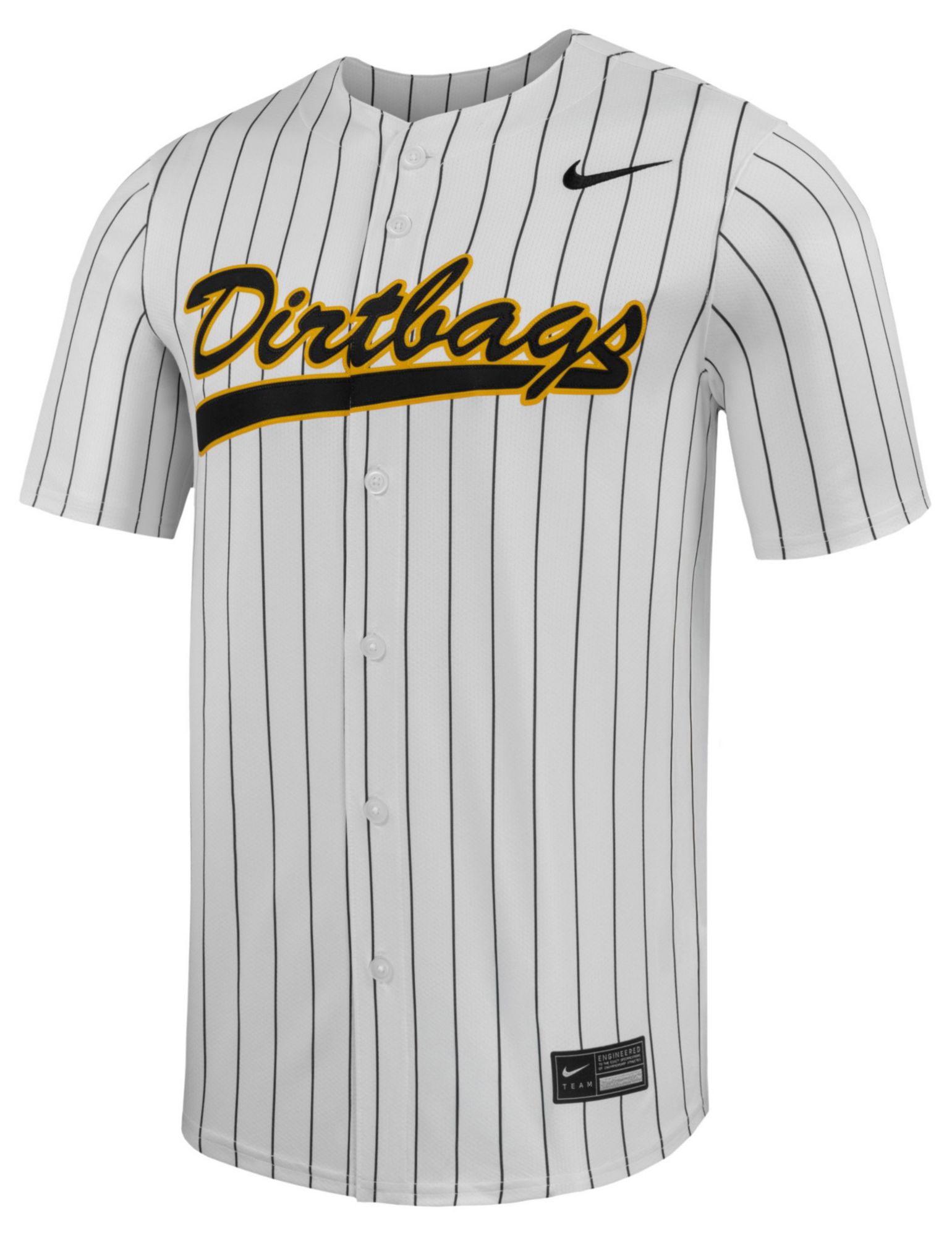 Nike Men's Long Beach State 49ers White Pinstripe Replica Baseball Jersey