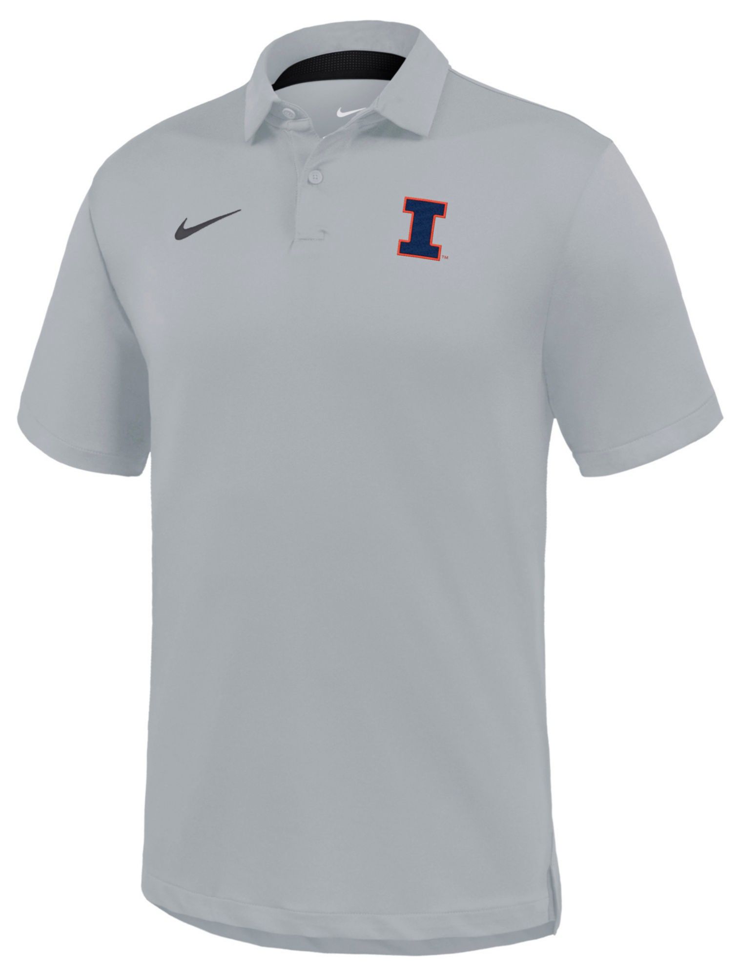 Nike Men's Illinois Fighting Illini Grey Dri-FIT Tour Golf Polo