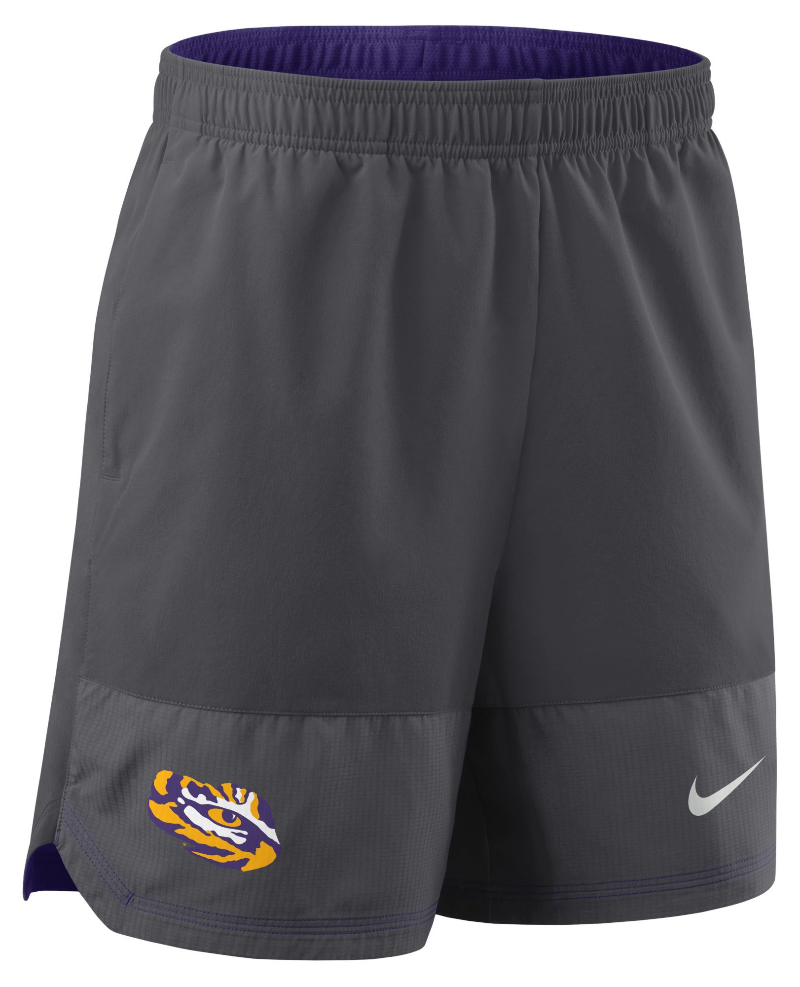 Nike Men's LSU Tigers Grey Dri-Fit Woven Shorts