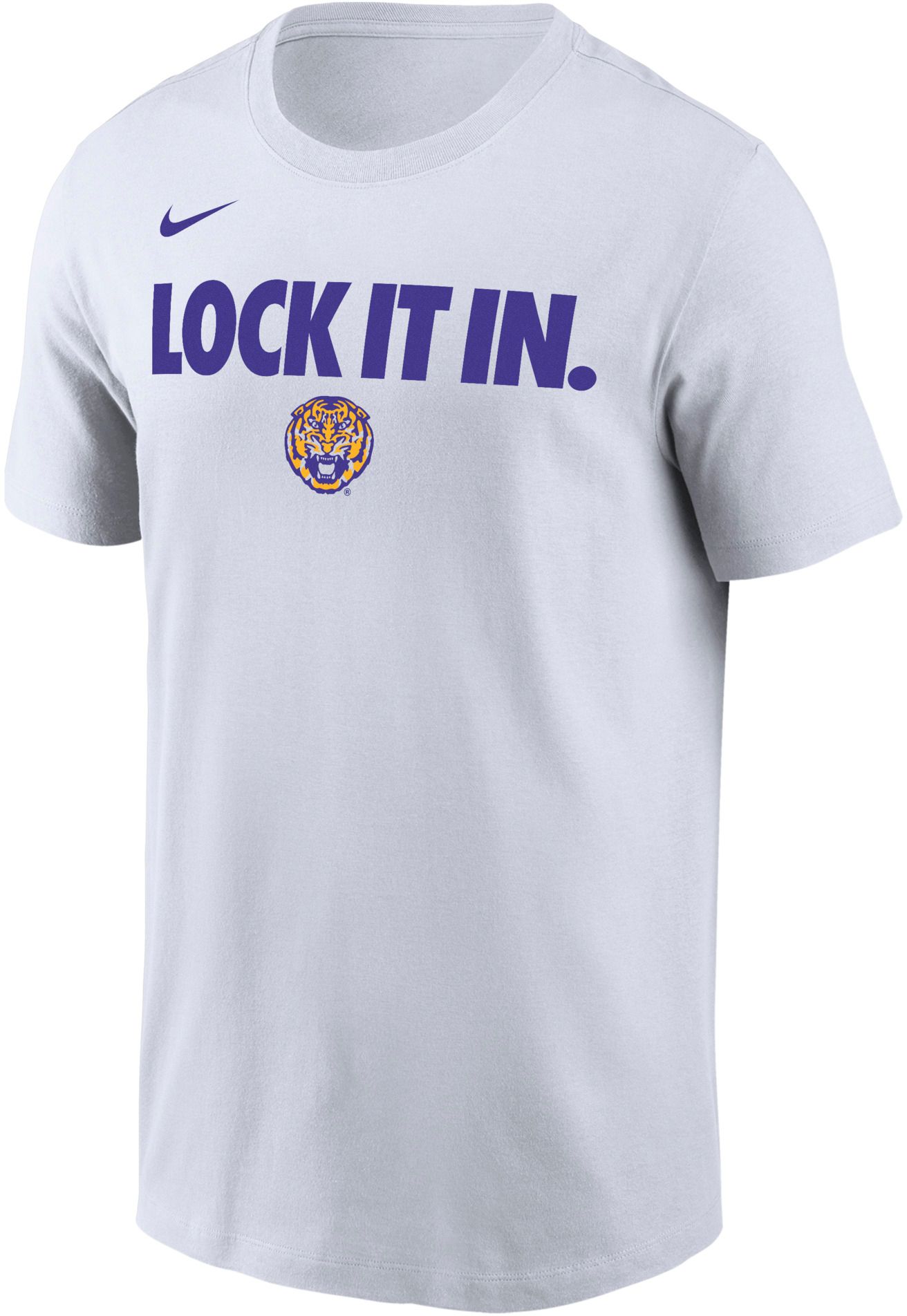 Nike Adult LSU Tigers 'Lock It In.' White Bench T-Shirt