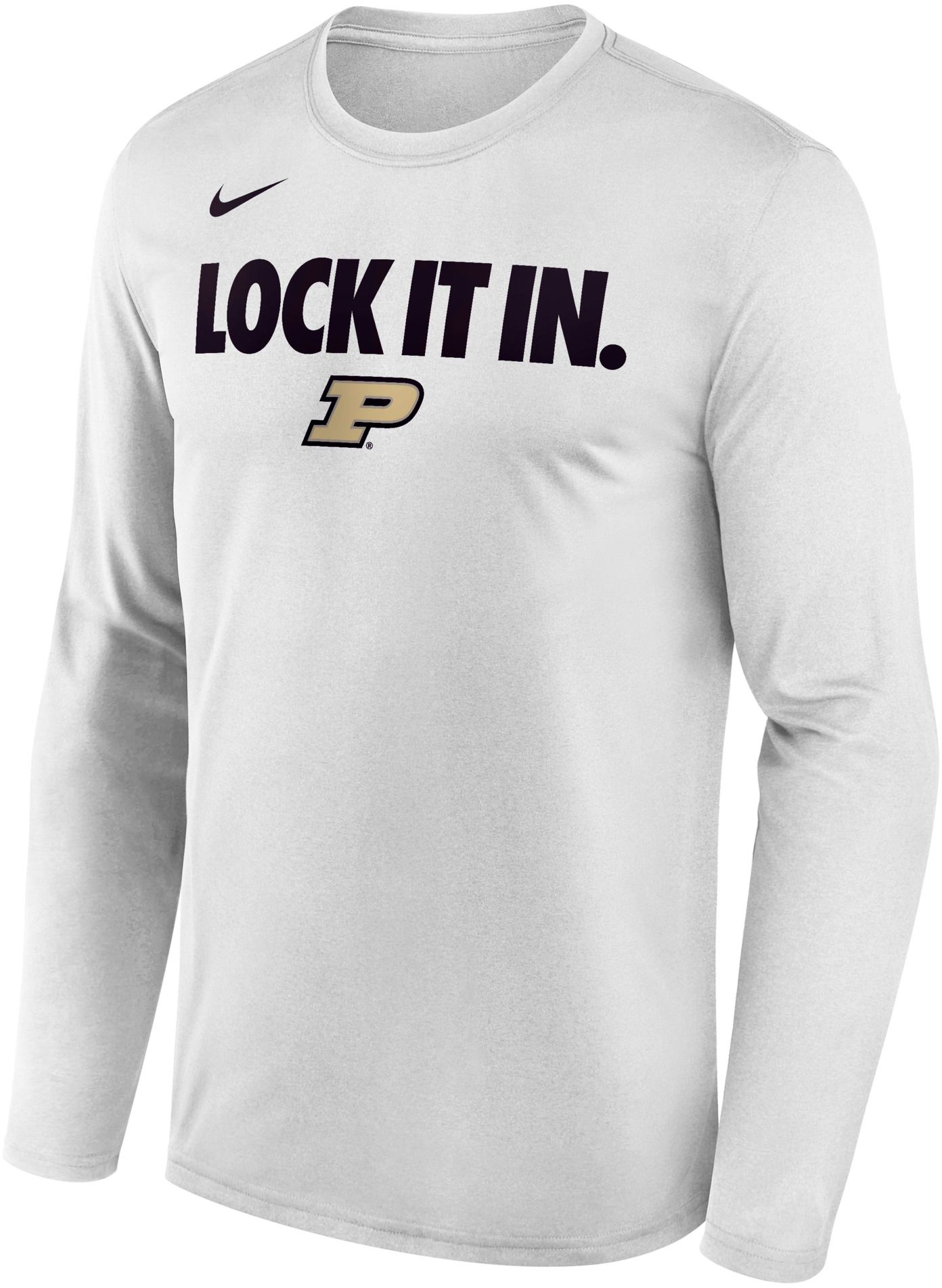 Nike Adult Purdue Boilermakers 'Lock It In.' White Bench Long Sleeve Shirt