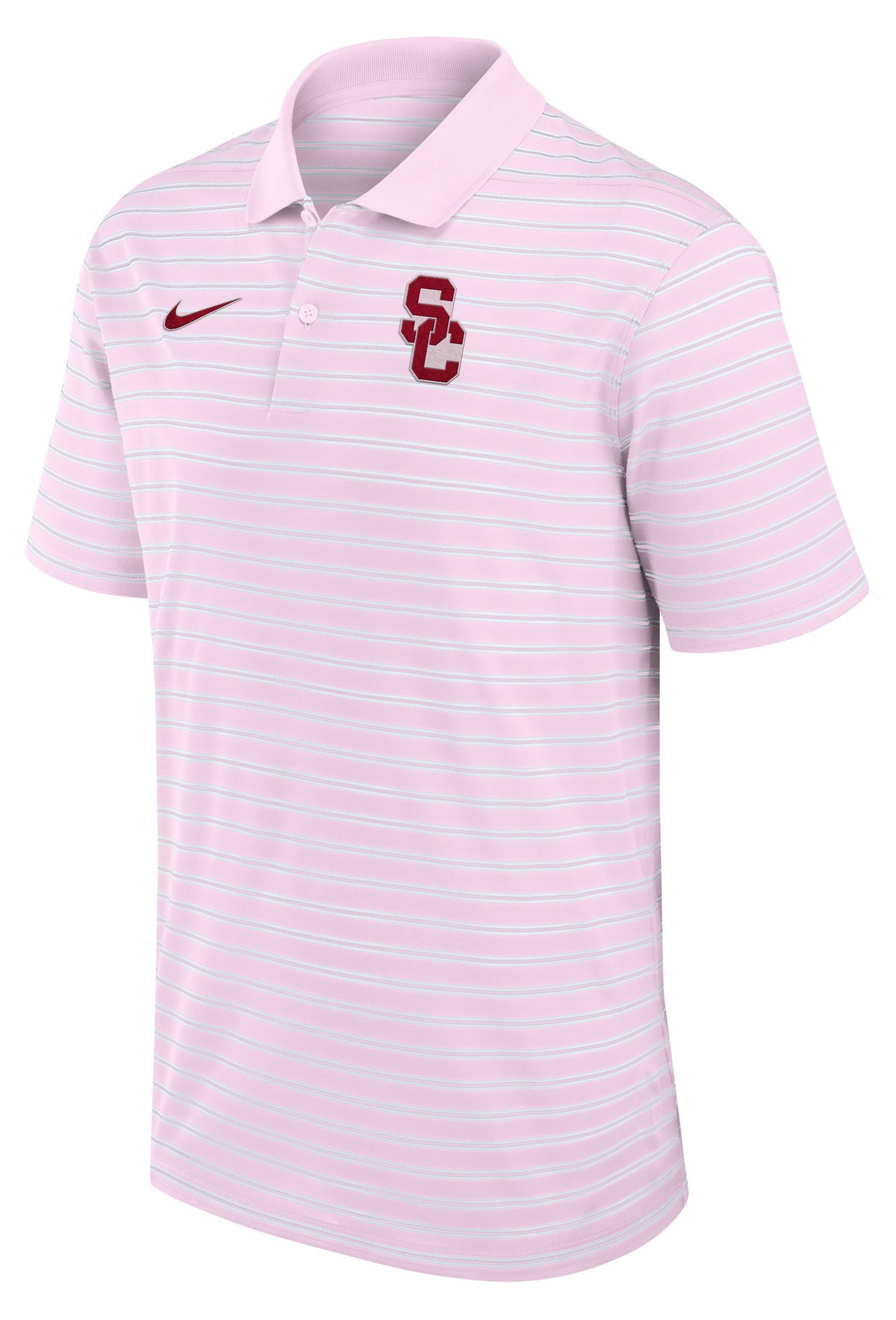 Nike Men's USC Trojans Pink Country Club Striped Polo