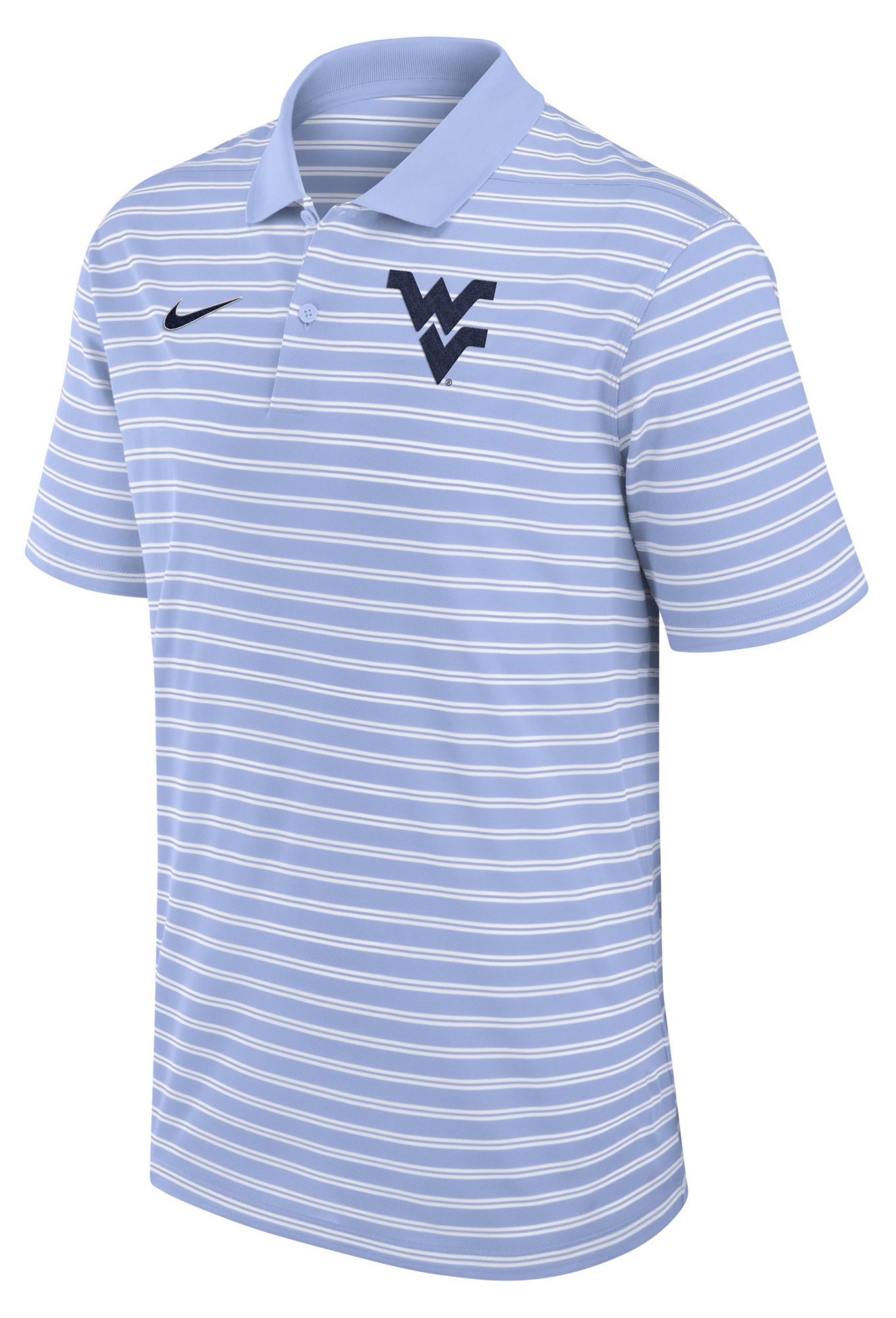 Nike Men's West Virginia Mountaineers Light Blue Country Club Striped Polo