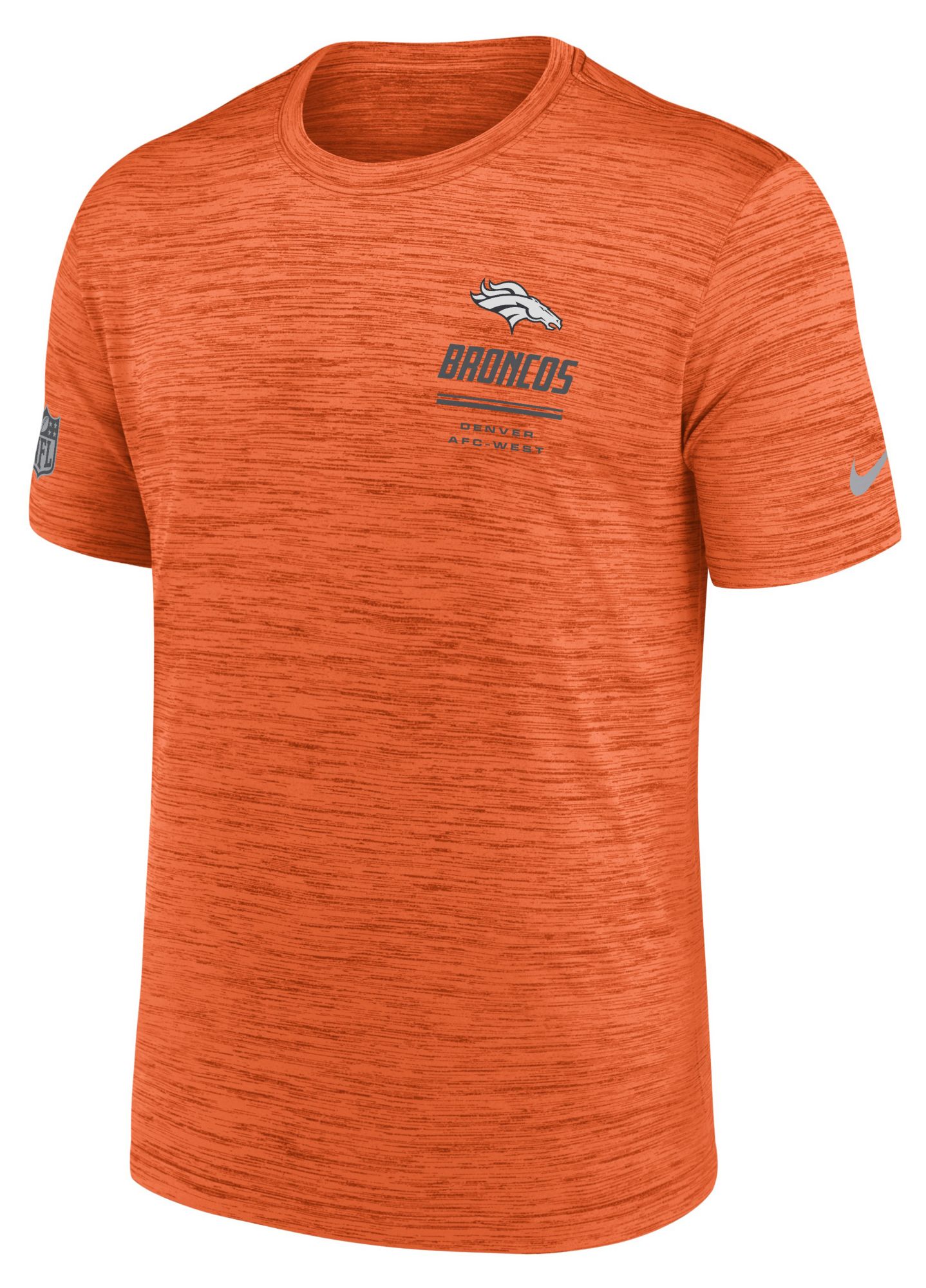 Nike Men's Denver Broncos Brilliant Orange Sideline Velocity T-Shirt