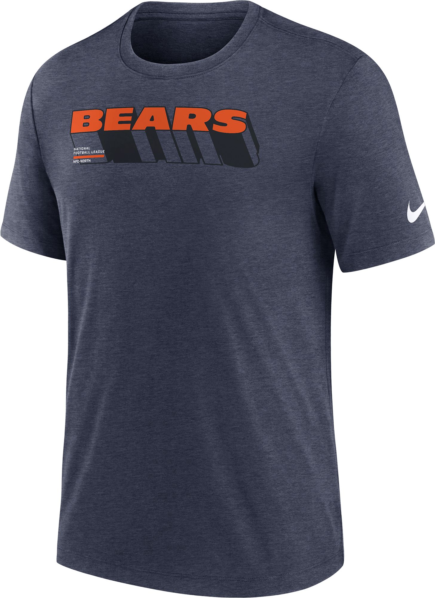 Nike Men's Chicago Bears Navy Wordmark T-Shirt